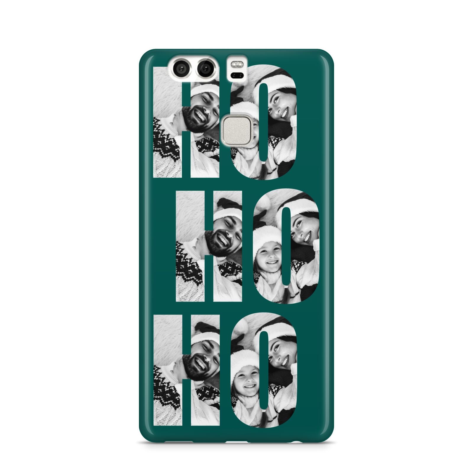 Green Ho Ho Ho Photo Upload Christmas Huawei P9 Case