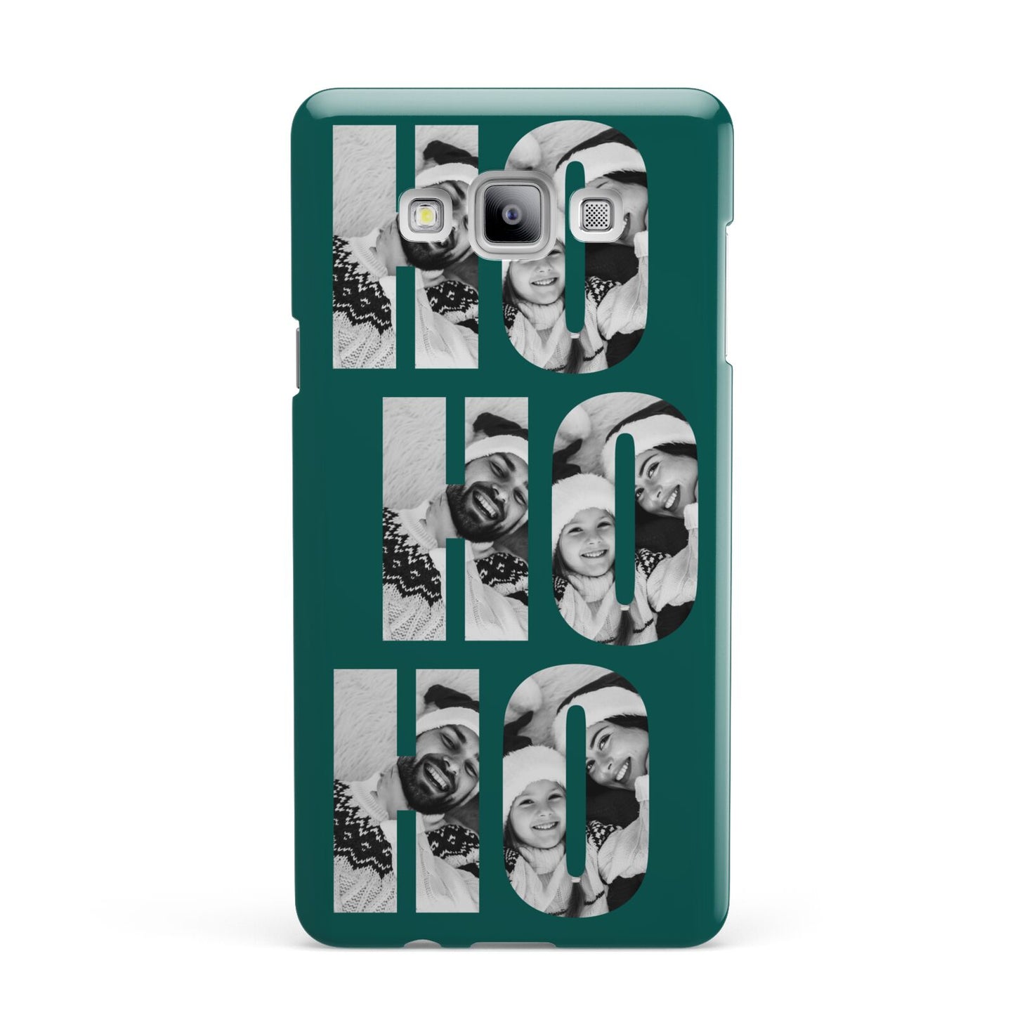 Green Ho Ho Ho Photo Upload Christmas Samsung Galaxy A7 2015 Case