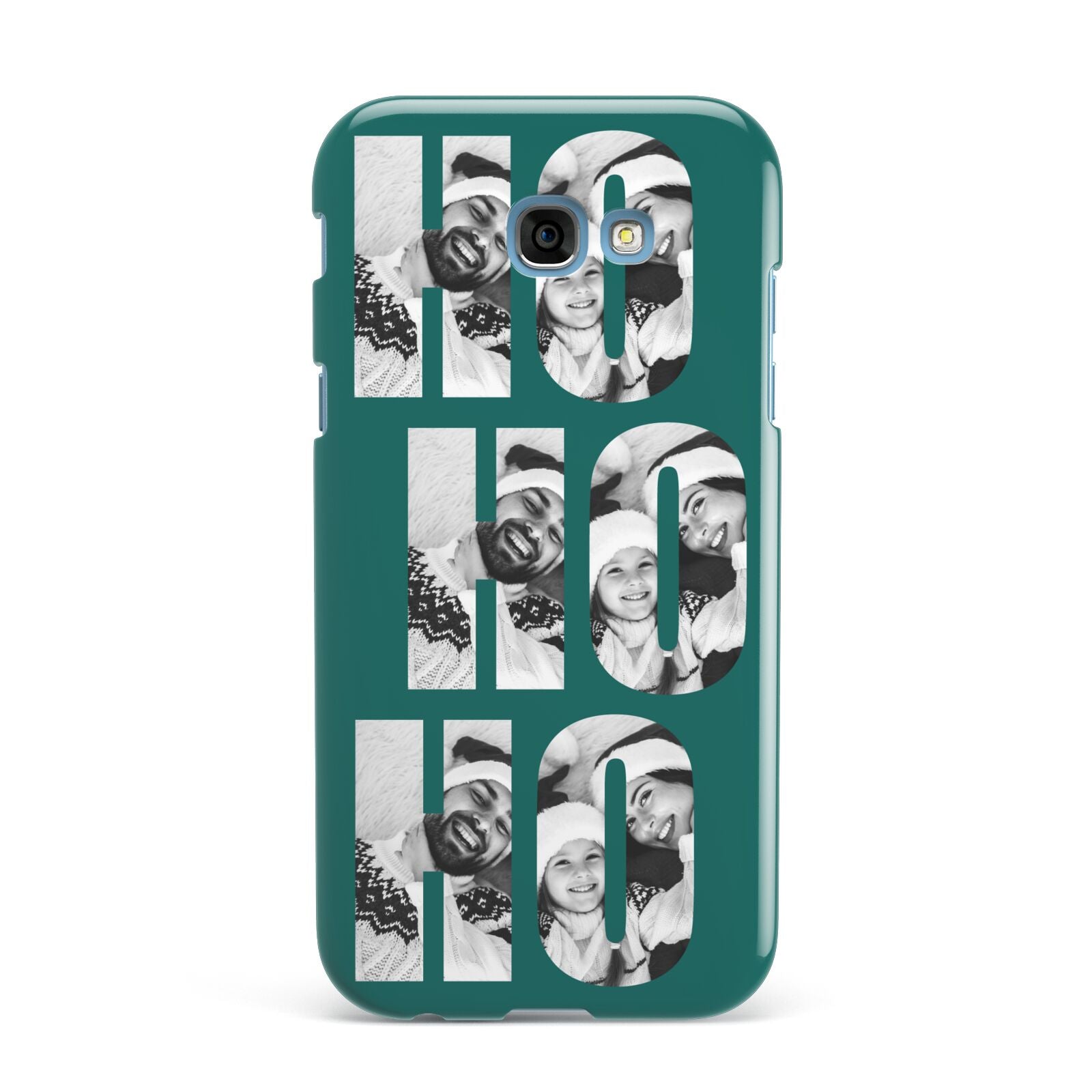 Green Ho Ho Ho Photo Upload Christmas Samsung Galaxy A7 2017 Case