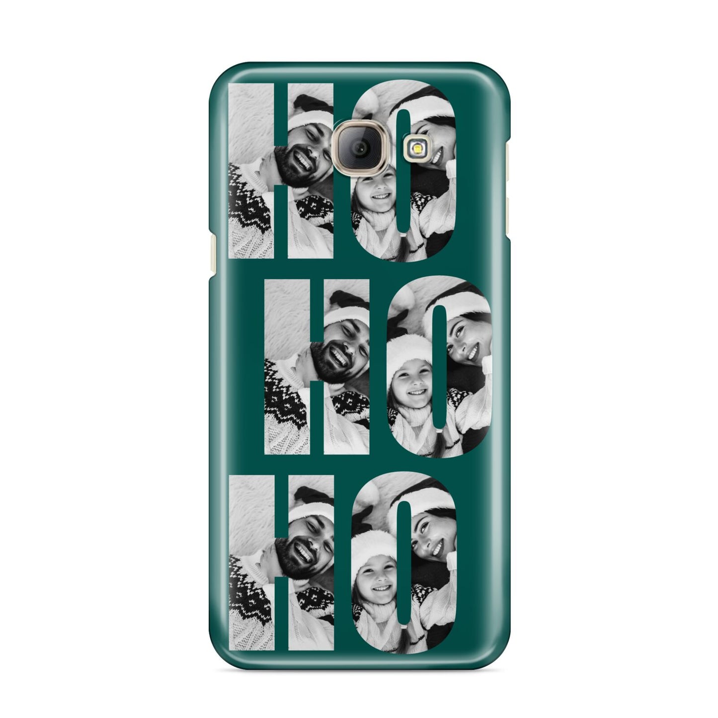 Green Ho Ho Ho Photo Upload Christmas Samsung Galaxy A8 2016 Case