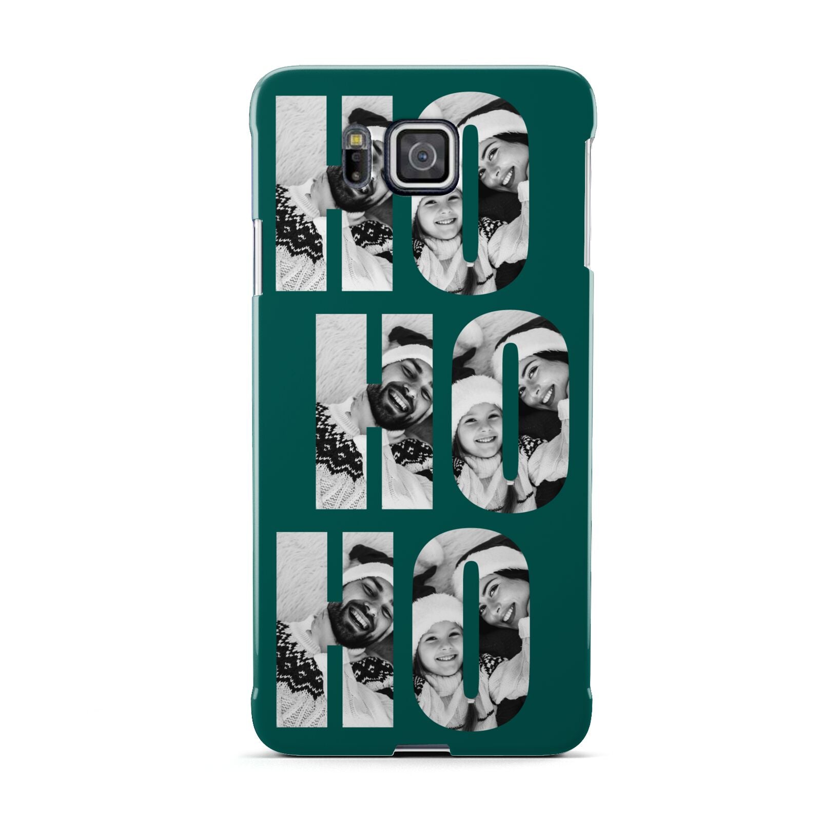 Green Ho Ho Ho Photo Upload Christmas Samsung Galaxy Alpha Case