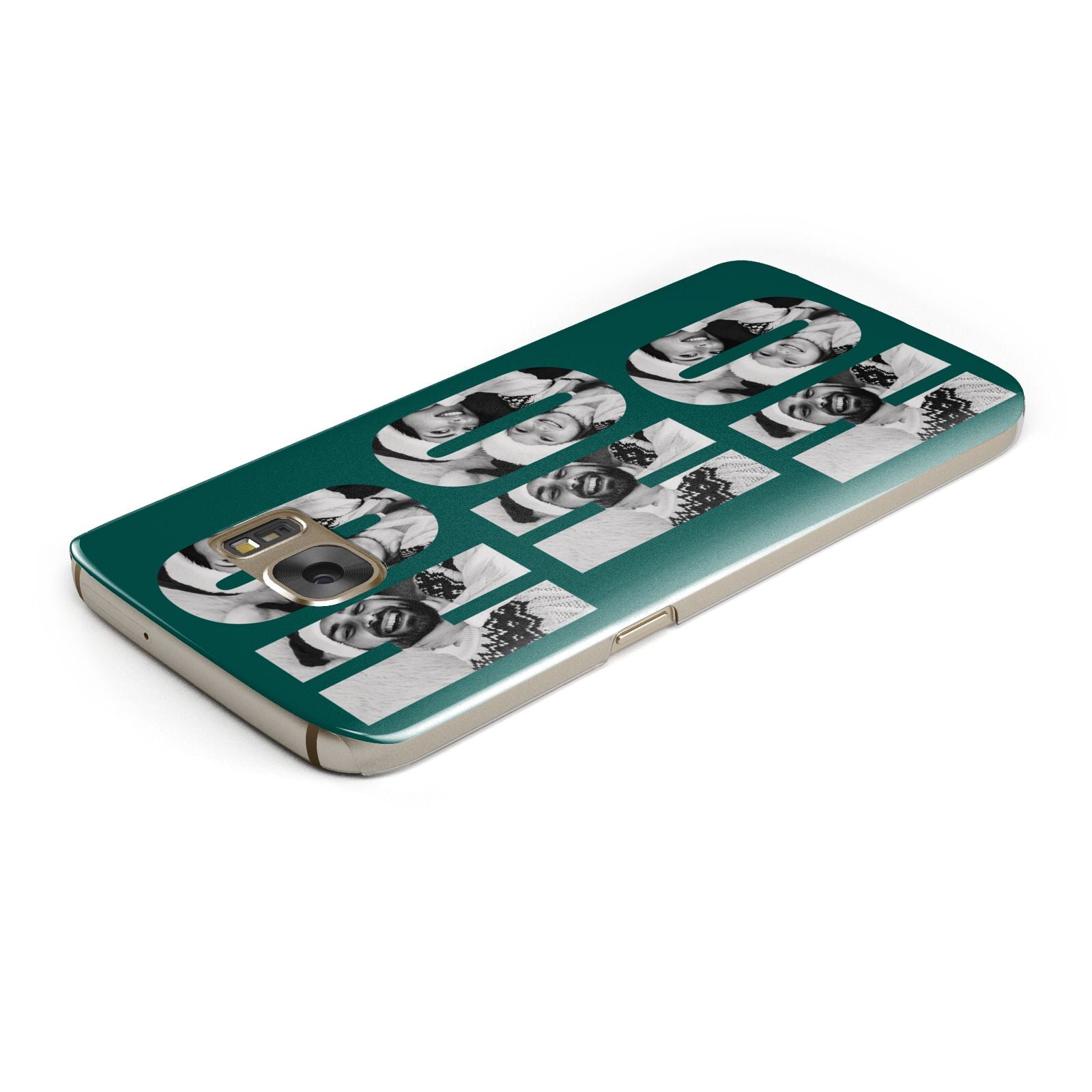 Green Ho Ho Ho Photo Upload Christmas Samsung Galaxy Case Top Cutout