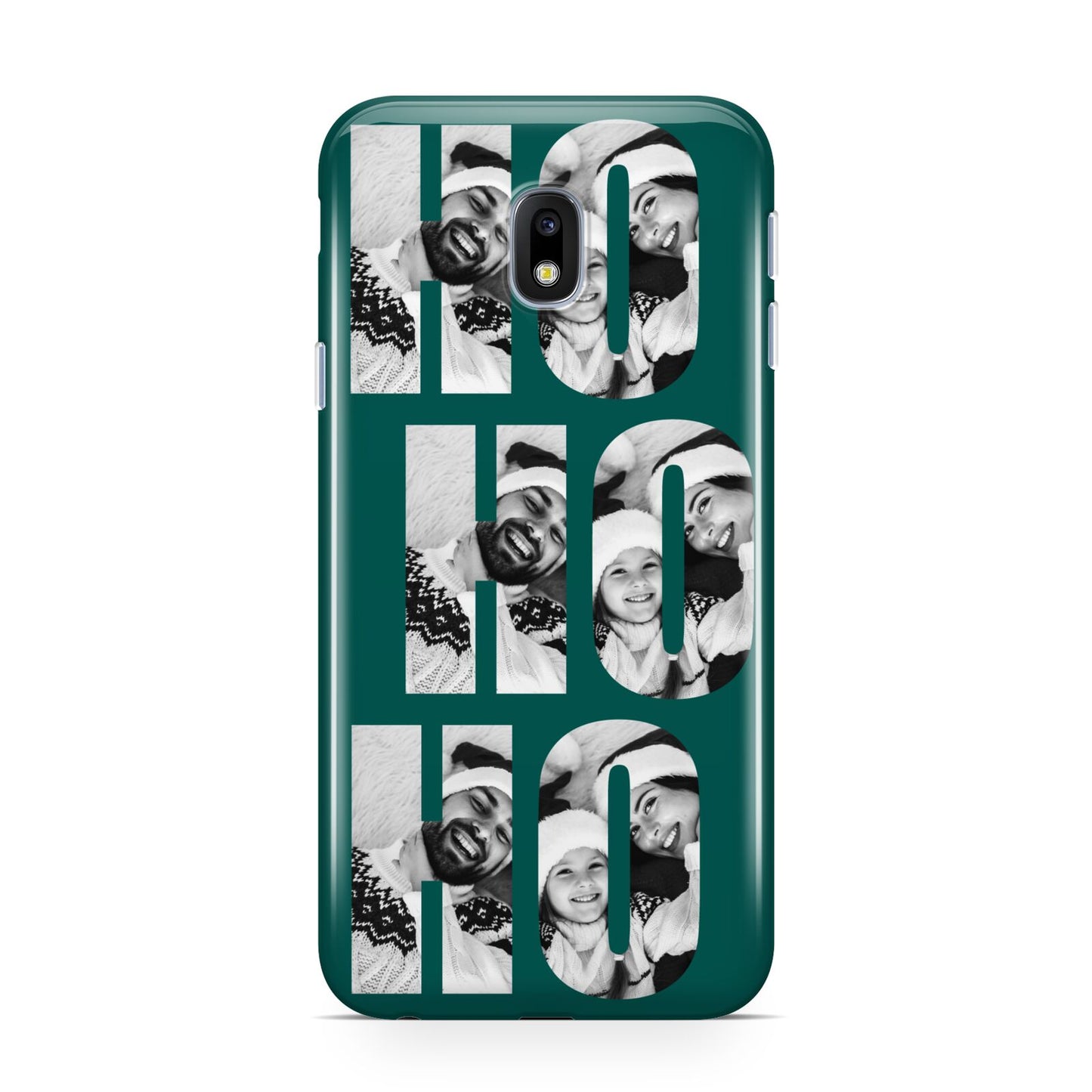 Green Ho Ho Ho Photo Upload Christmas Samsung Galaxy J3 2017 Case