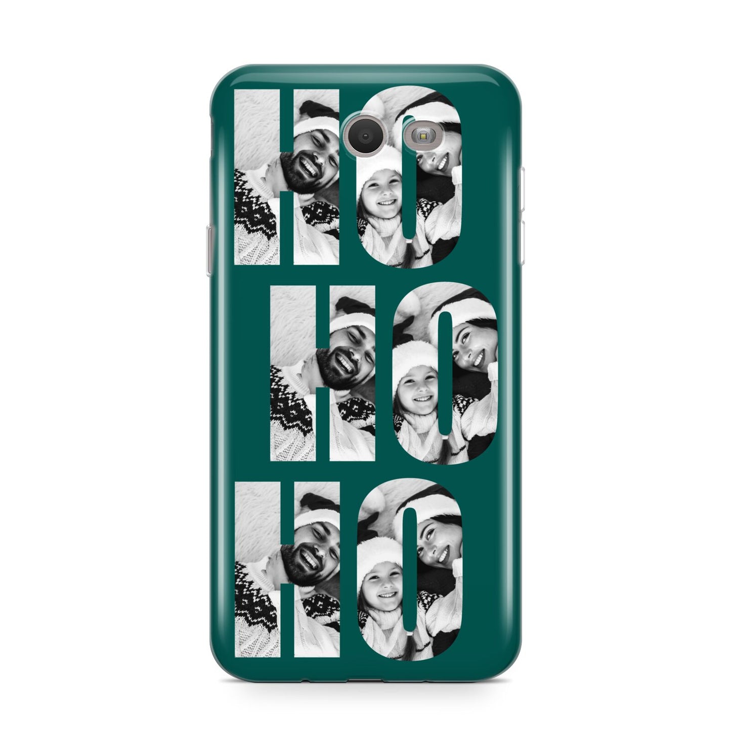 Green Ho Ho Ho Photo Upload Christmas Samsung Galaxy J7 2017 Case