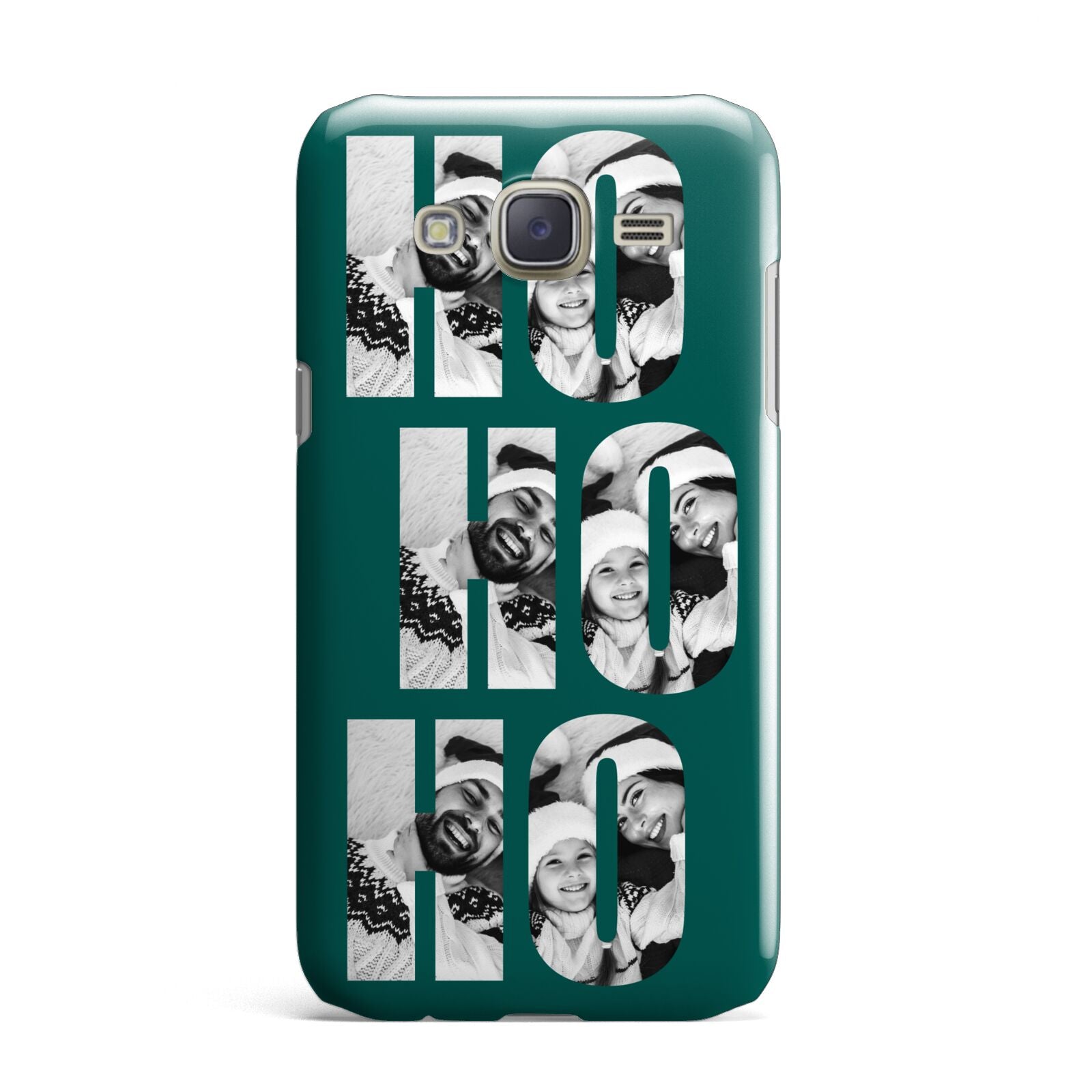 Green Ho Ho Ho Photo Upload Christmas Samsung Galaxy J7 Case