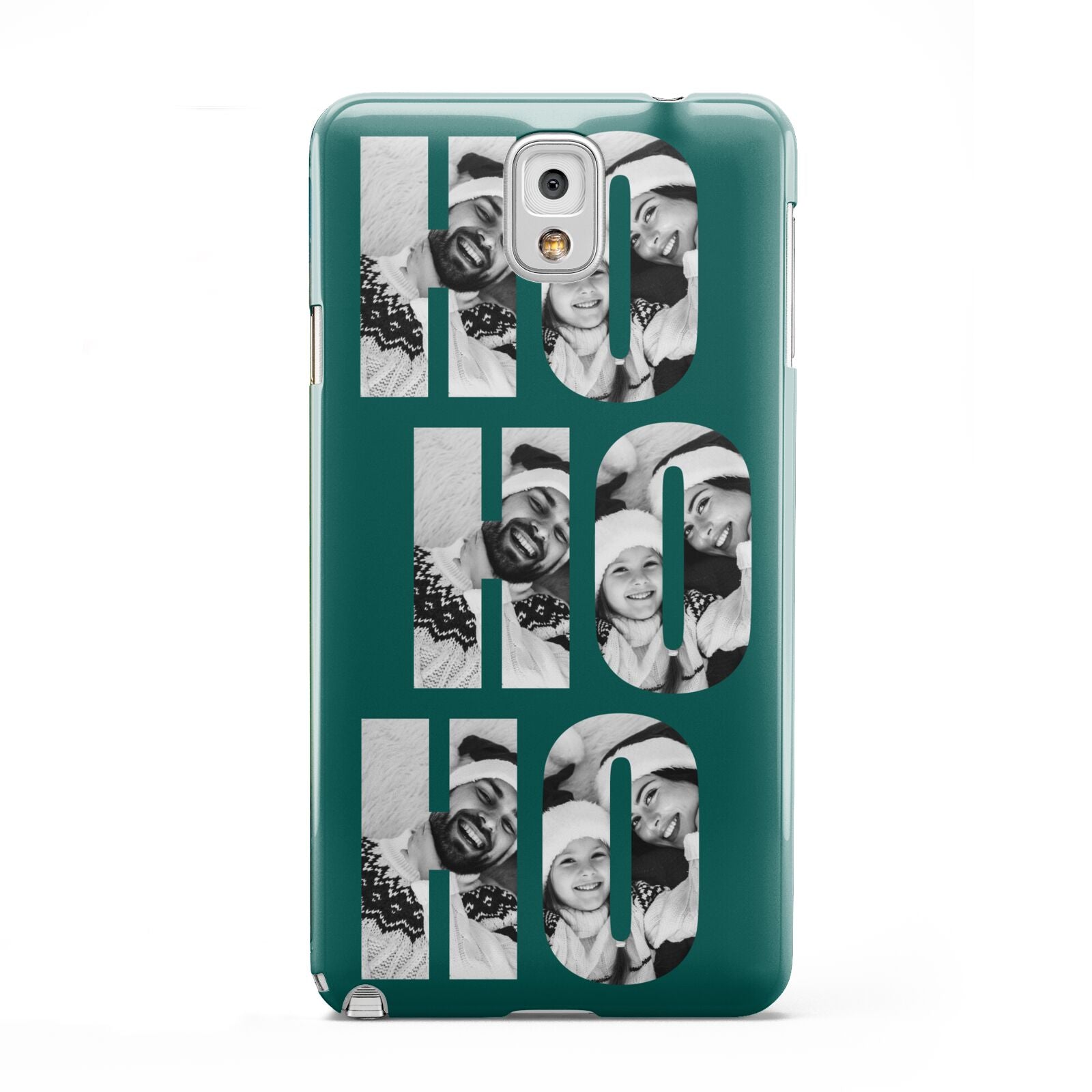 Green Ho Ho Ho Photo Upload Christmas Samsung Galaxy Note 3 Case