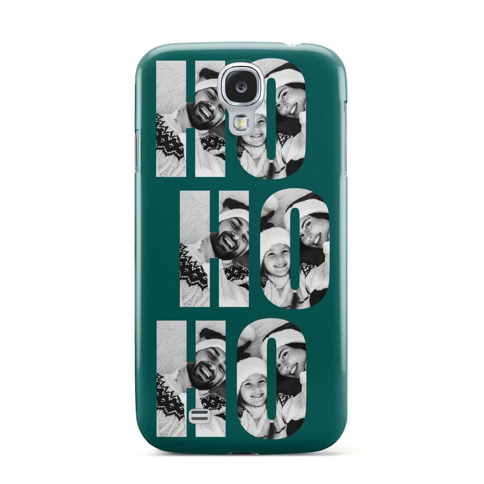 Green Ho Ho Ho Photo Upload Christmas Samsung Galaxy S4 Case