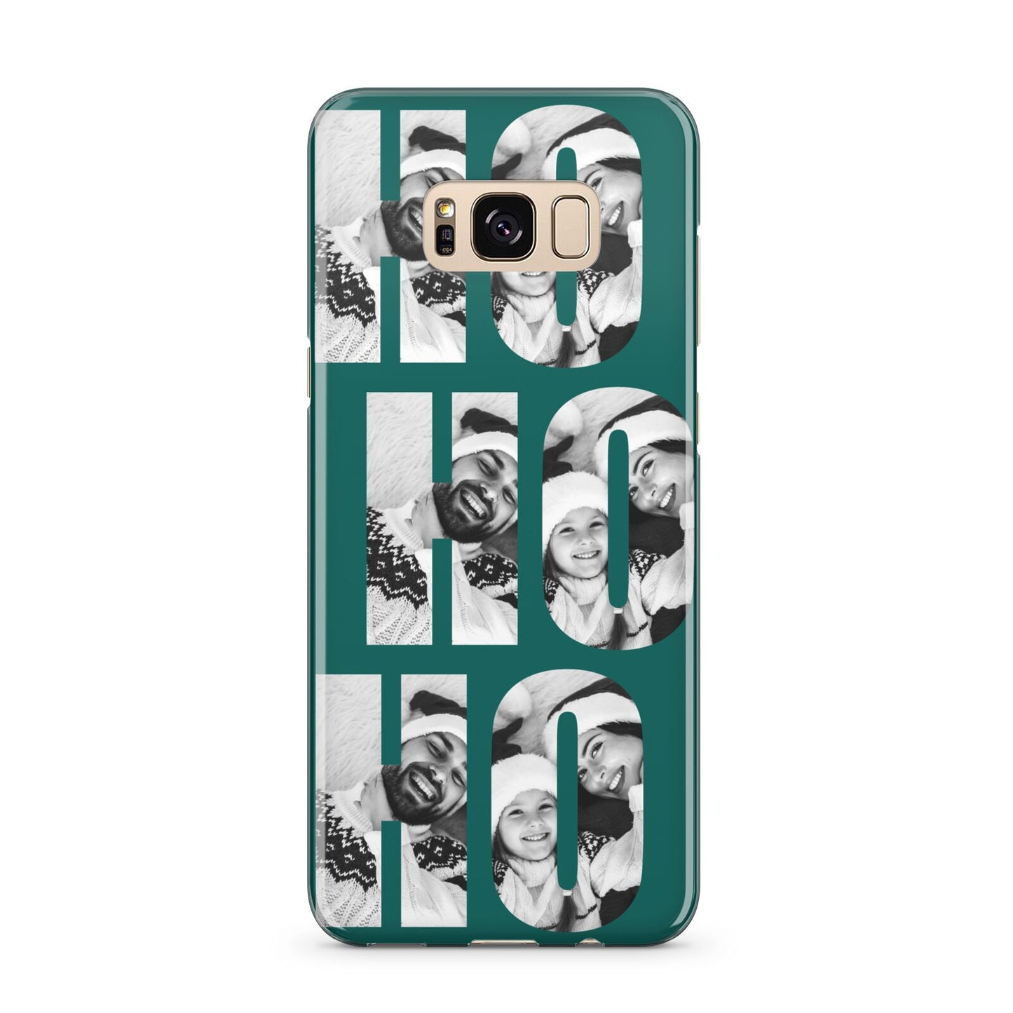 Green Ho Ho Ho Photo Upload Christmas Samsung Galaxy S8 Plus Case