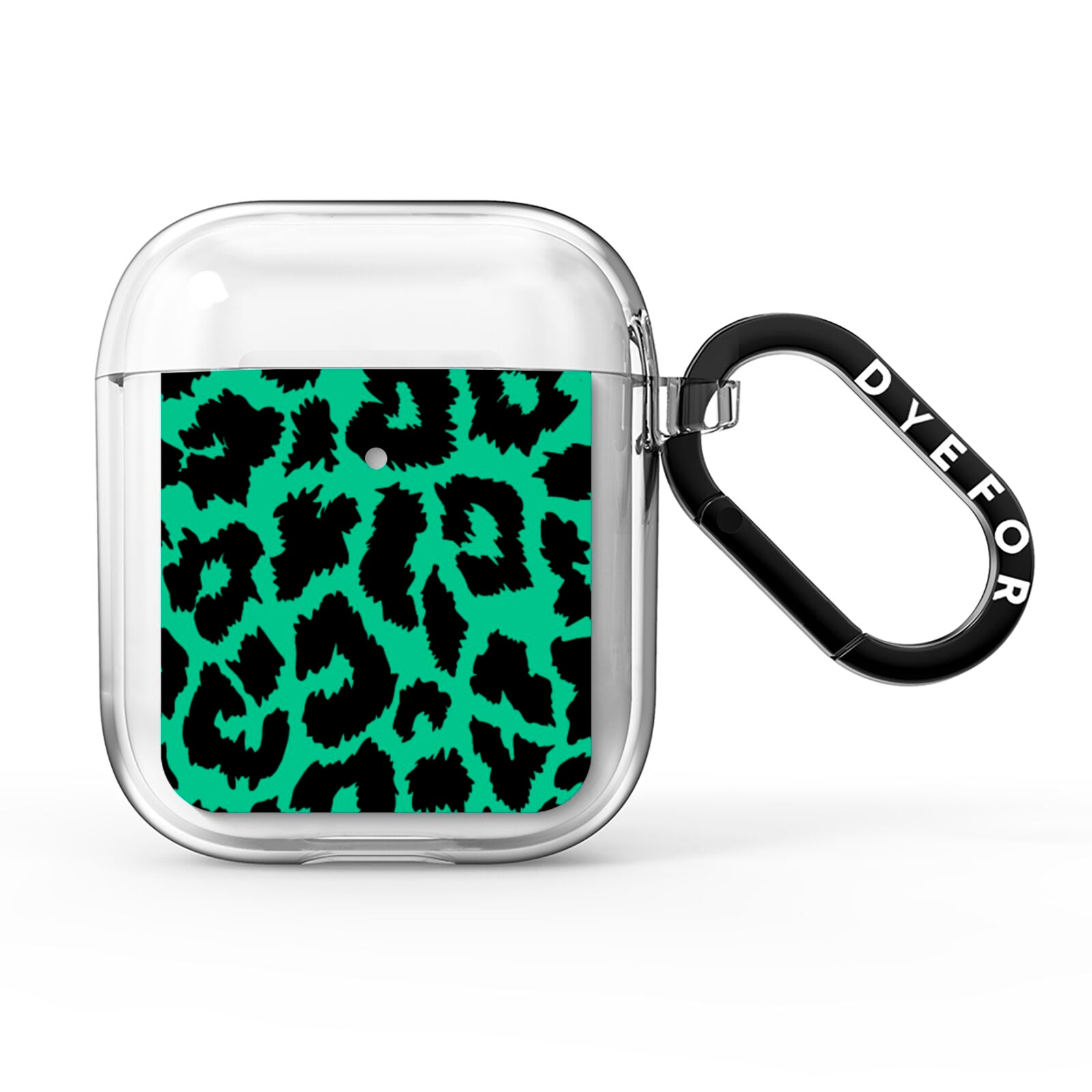 Green Leopard Print AirPods Clear Case