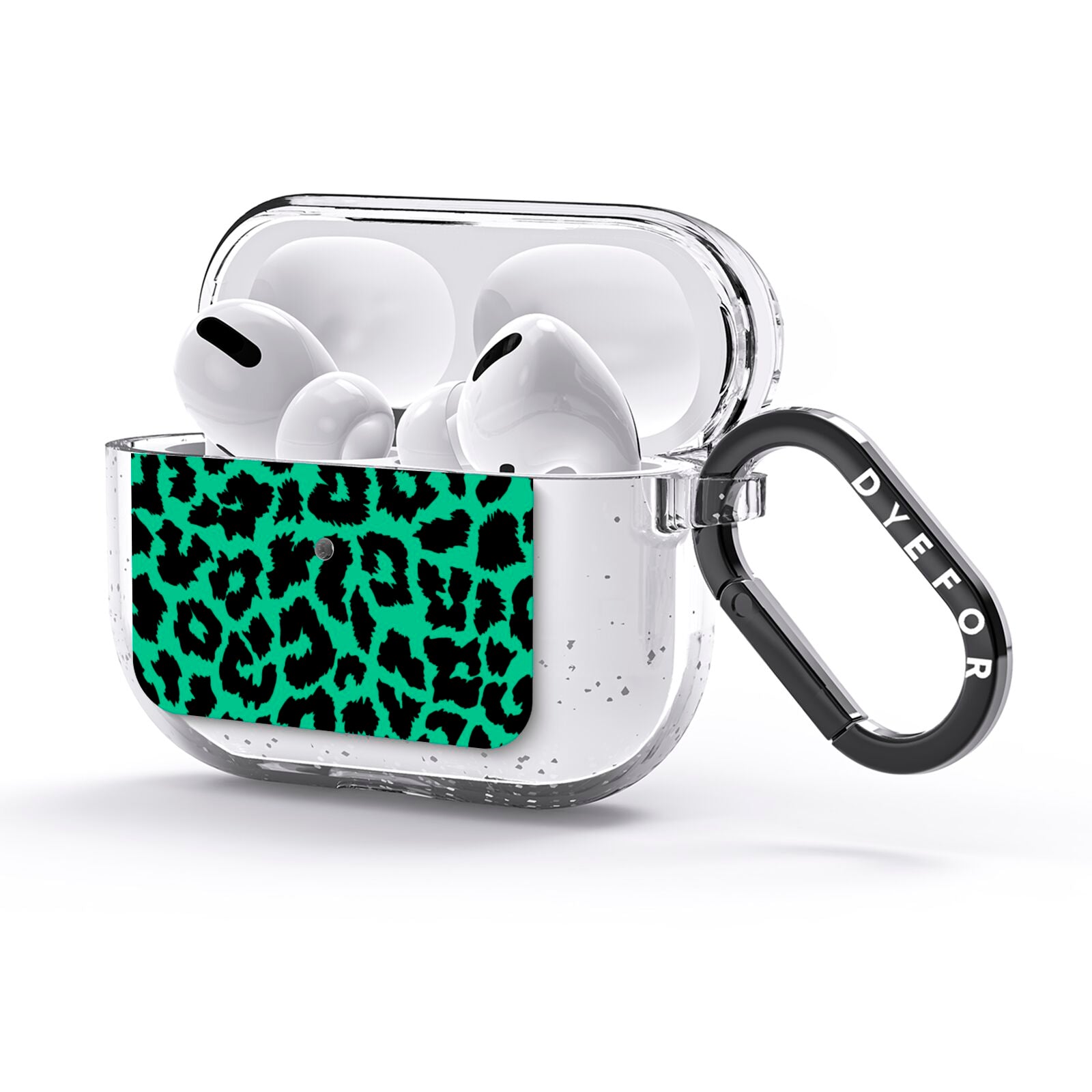 Green Leopard Print AirPods Glitter Case 3rd Gen Side Image