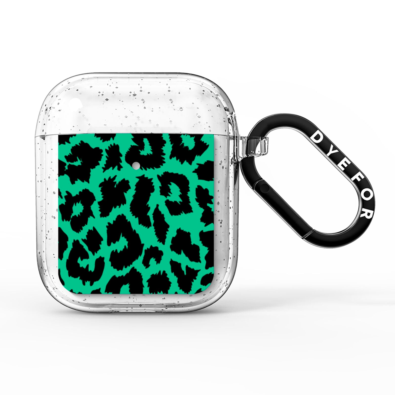 Green Leopard Print AirPods Glitter Case