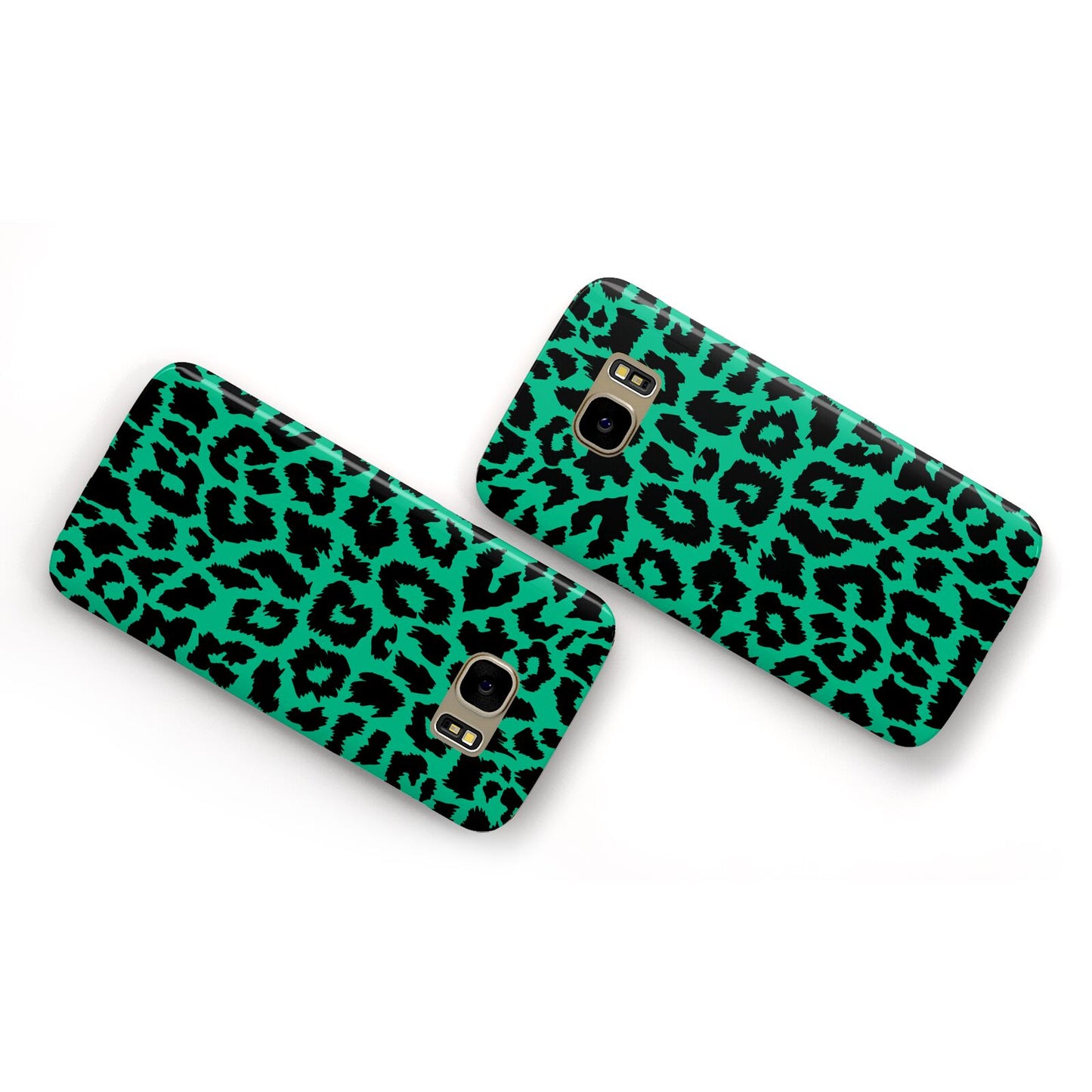 Green Leopard Print Samsung Galaxy Case Flat Overview