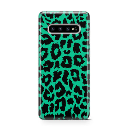 Green Leopard Print Samsung Galaxy S10 Case