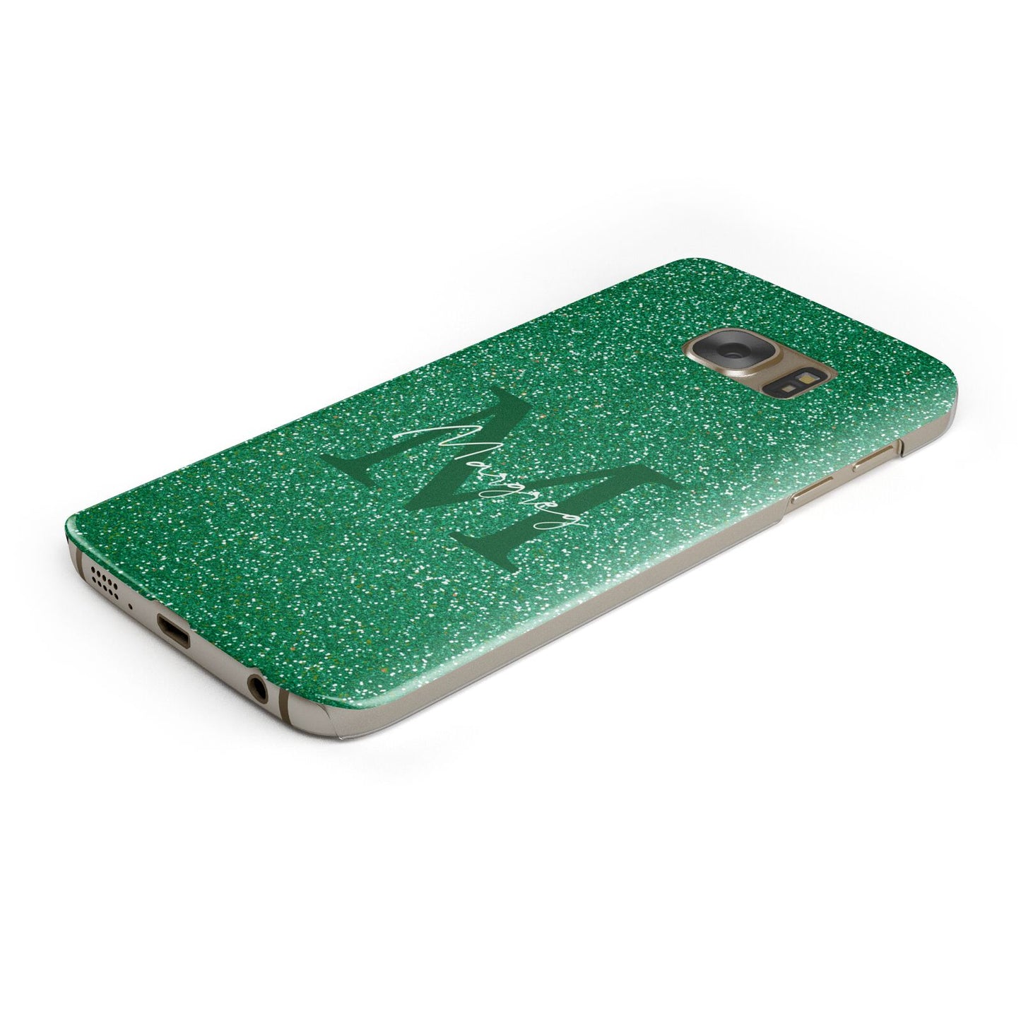 Green Monogram Samsung Galaxy Case Bottom Cutout