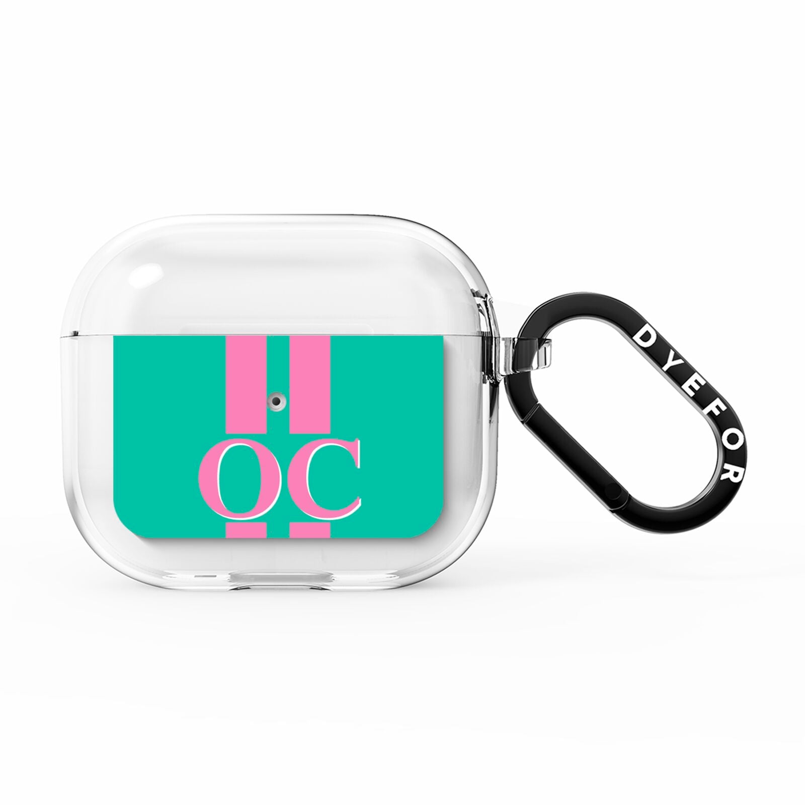 Green Personalised Initials AirPods Clear Case 3rd Gen