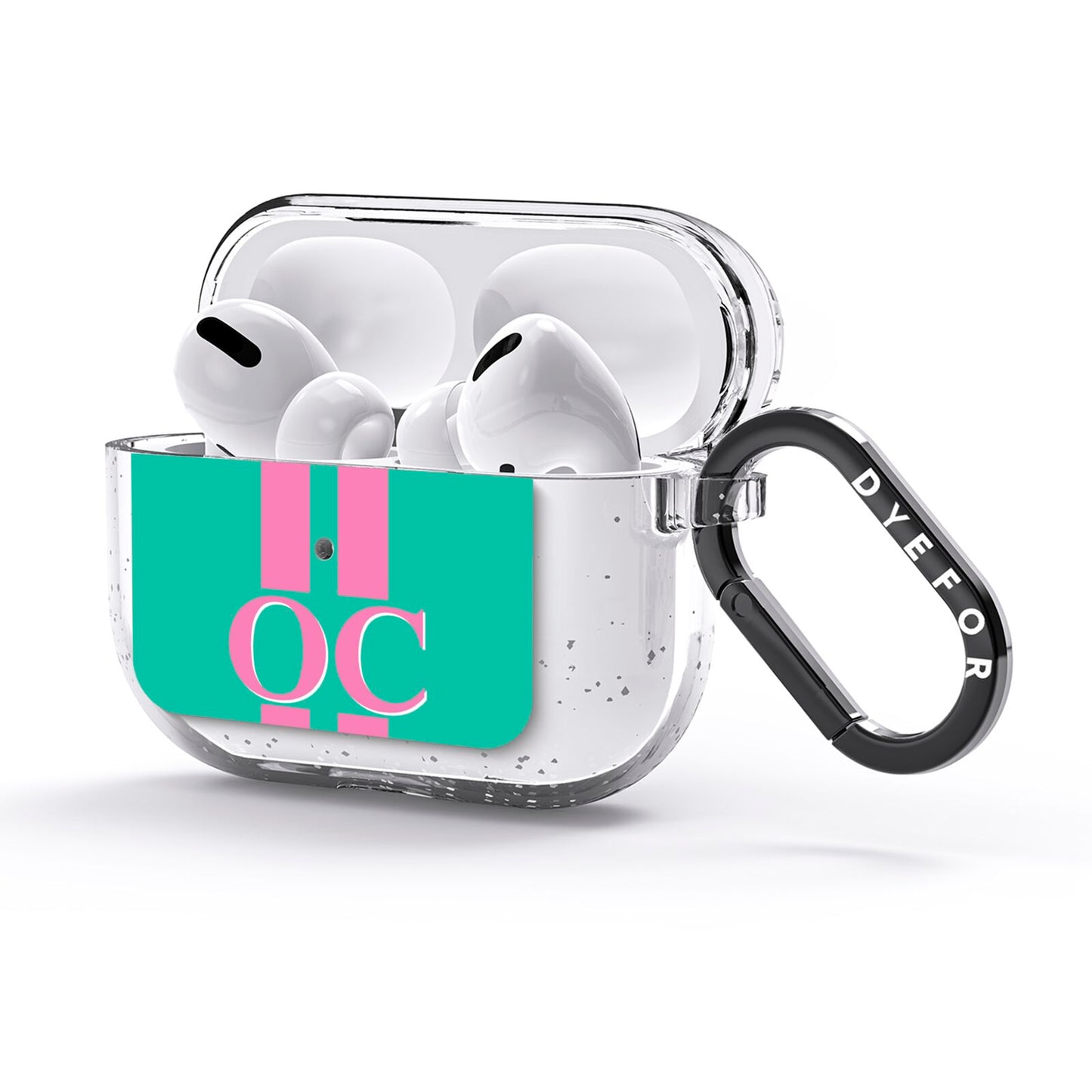 Green Personalised Initials AirPods Glitter Case 3rd Gen Side Image