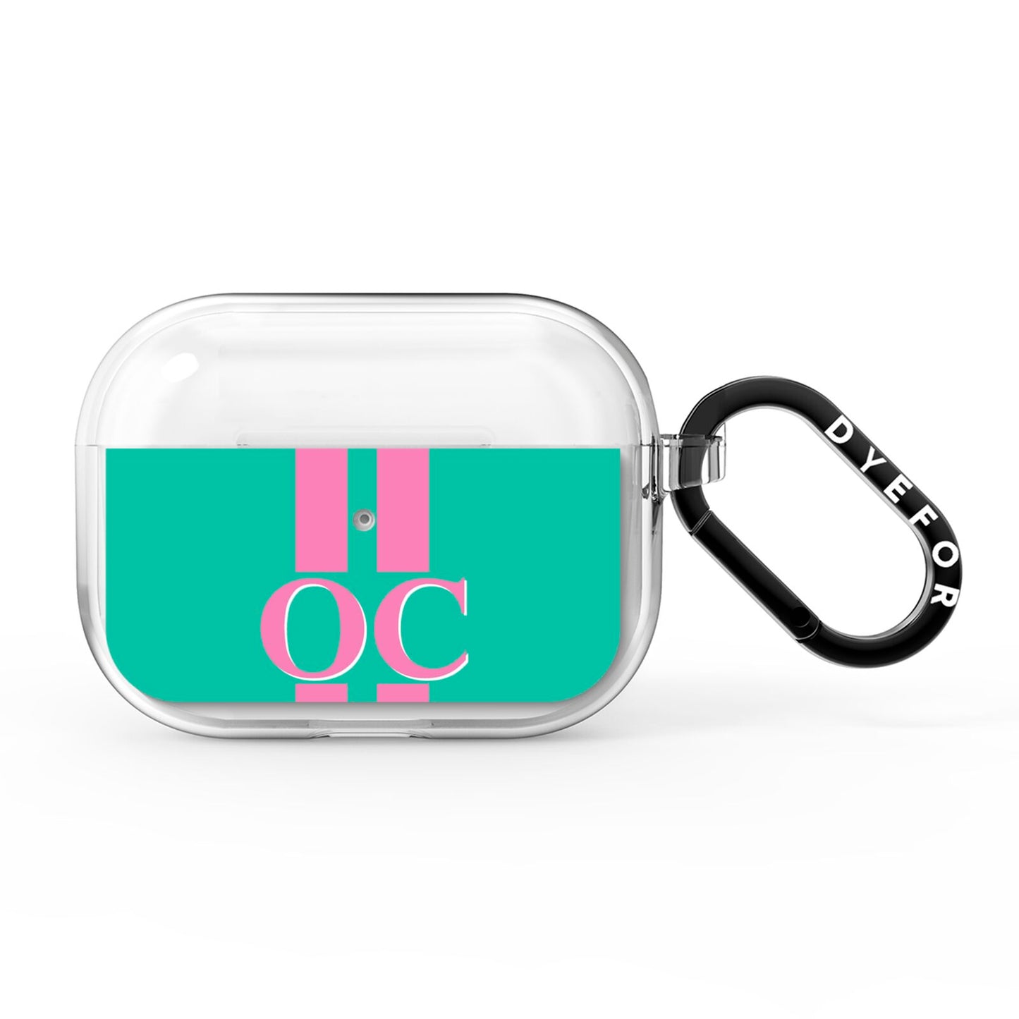 Green Personalised Initials AirPods Pro Clear Case