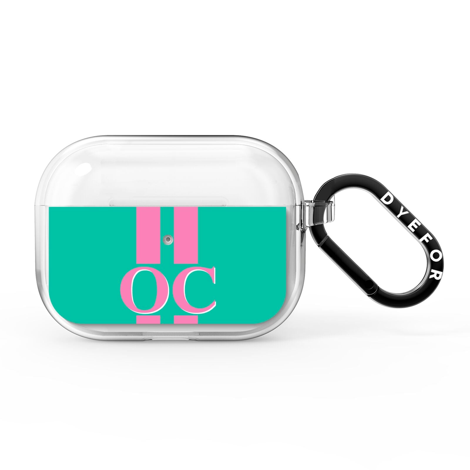 Green Personalised Initials AirPods Pro Clear Case