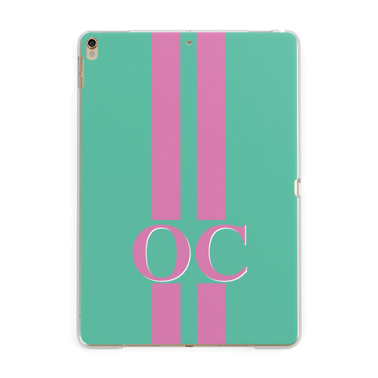 Green Personalised Initials Apple iPad Gold Case