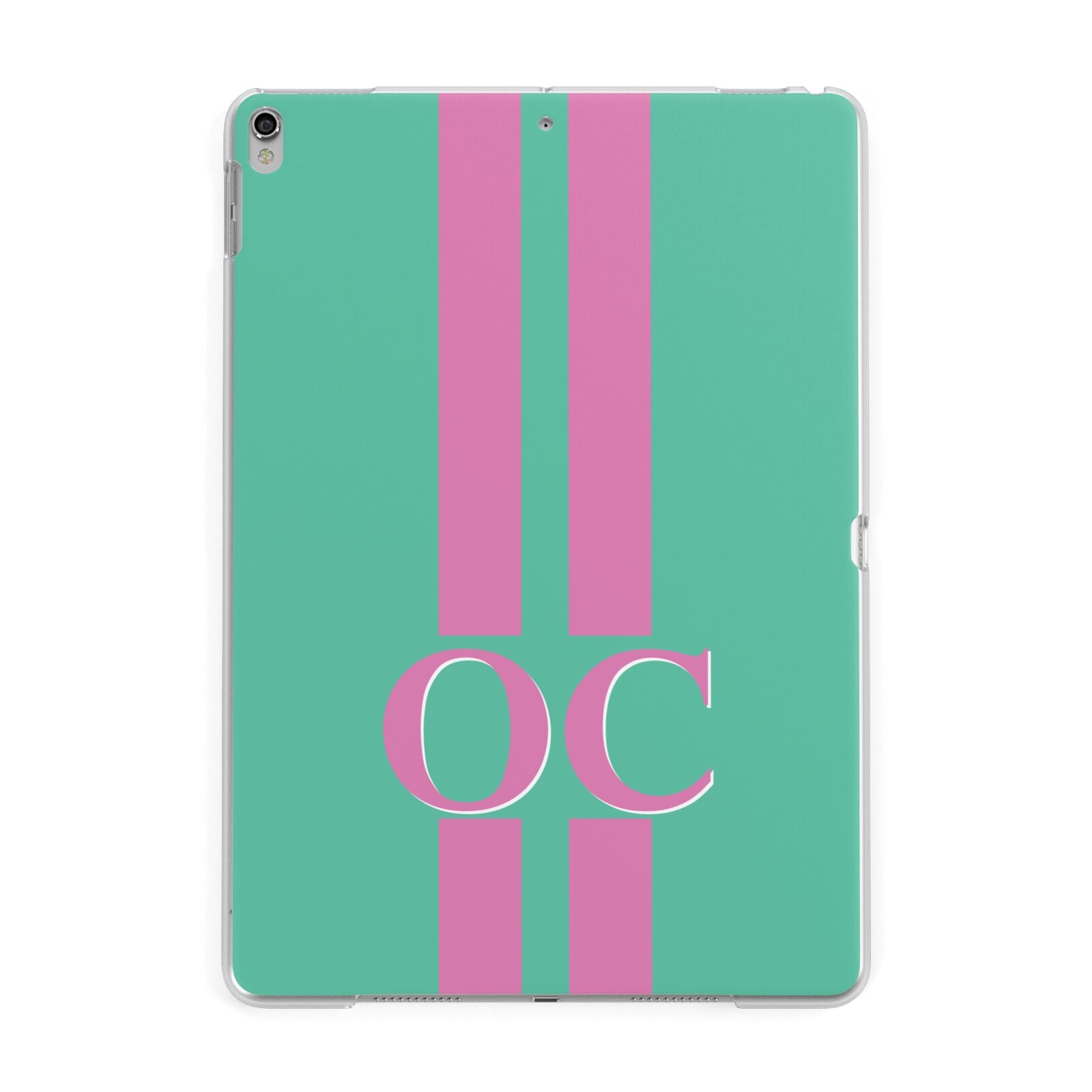 Green Personalised Initials Apple iPad Silver Case