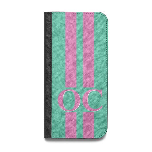 Green Personalised Initials Vegan Leather Flip Samsung Case