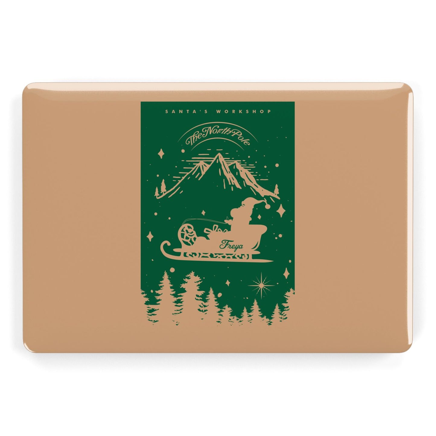 Green Personalised Santas Sleigh Apple MacBook Case