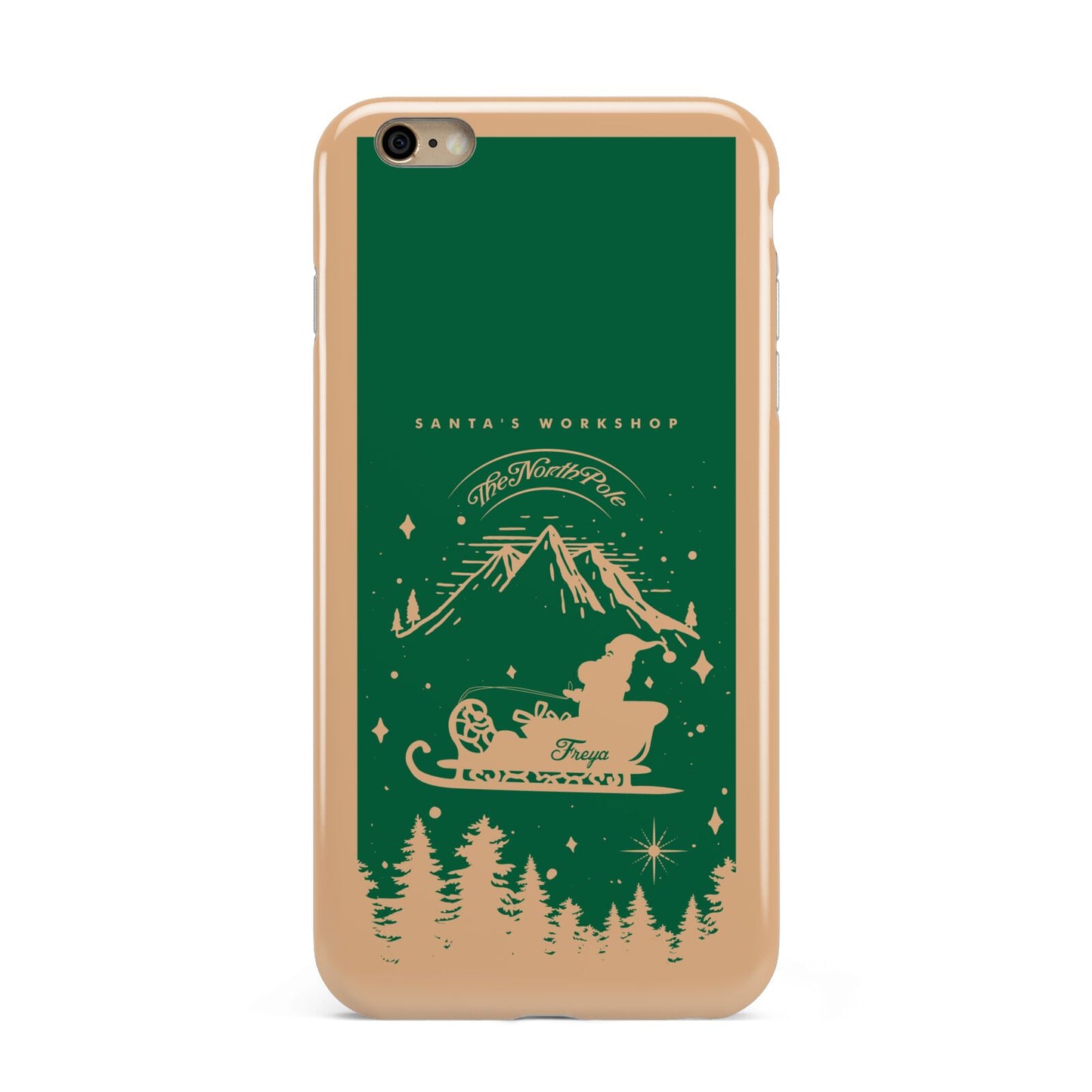 Green Personalised Santas Sleigh Apple iPhone 6 Plus 3D Tough Case