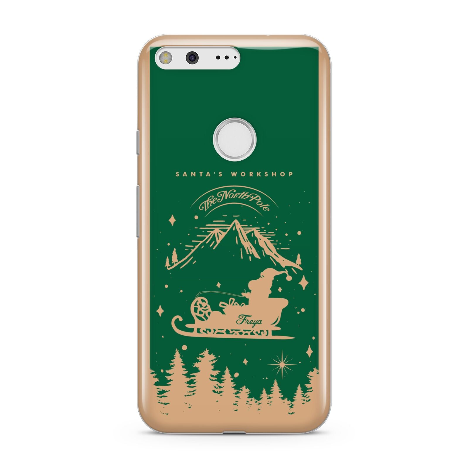 Green Personalised Santas Sleigh Google Pixel Case