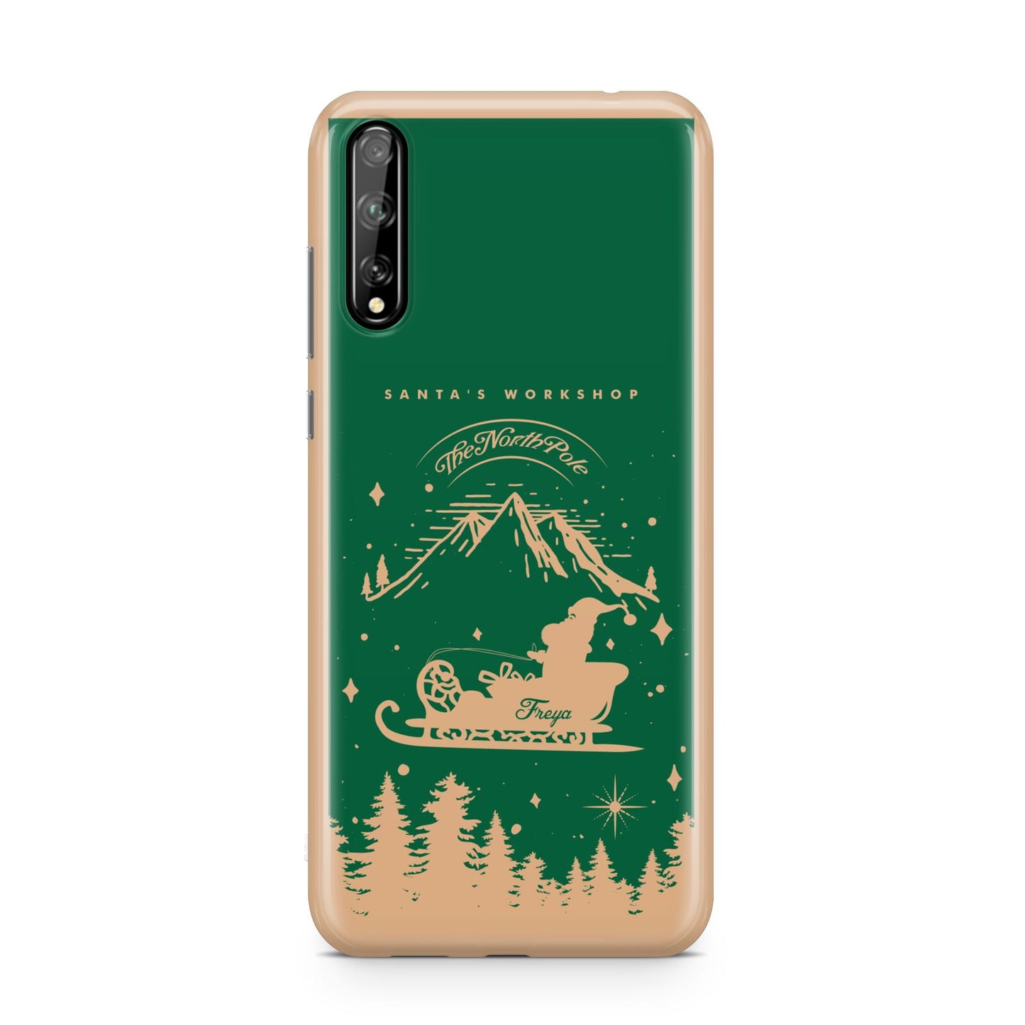 Green Personalised Santas Sleigh Huawei Enjoy 10s Phone Case