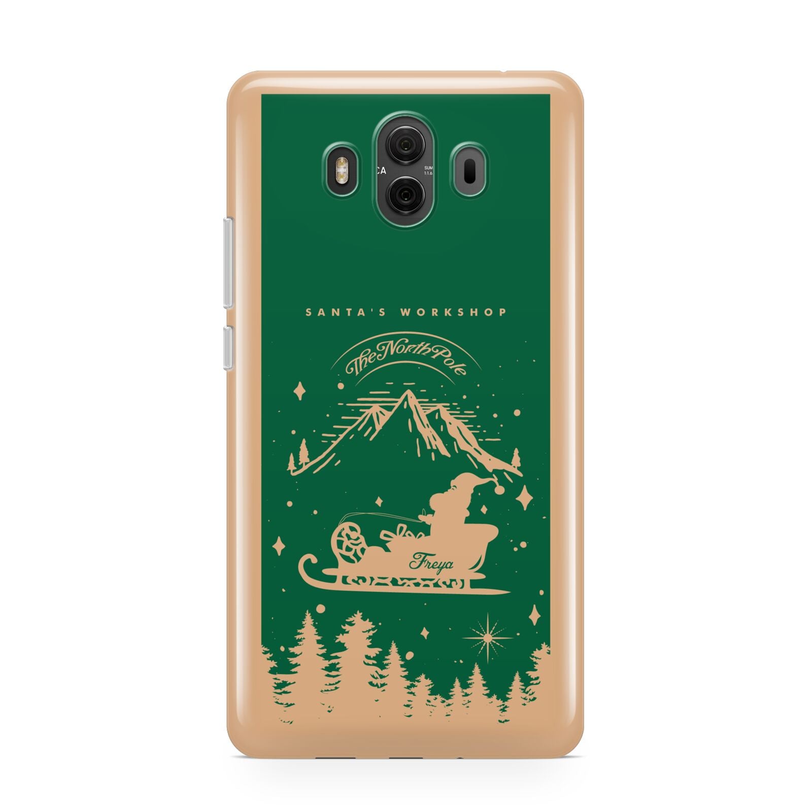 Green Personalised Santas Sleigh Huawei Mate 10 Protective Phone Case