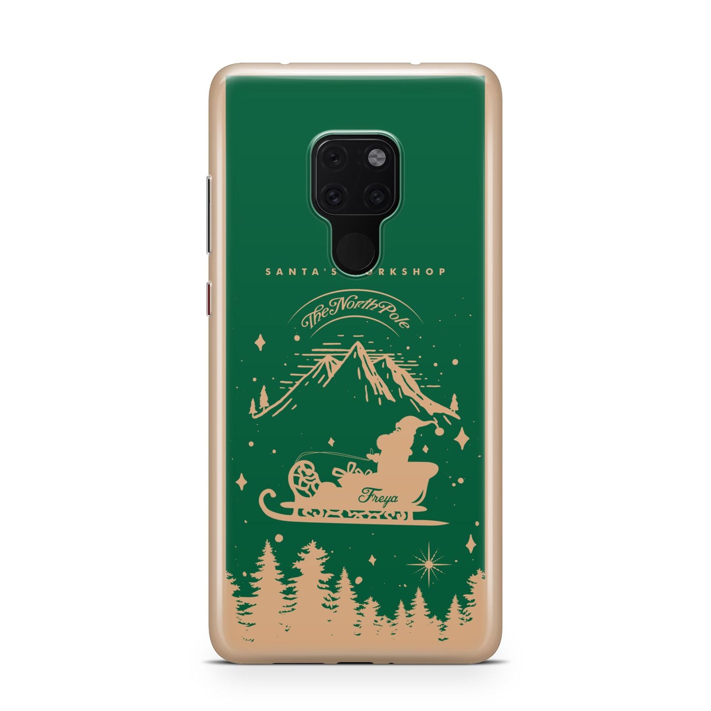 Green Personalised Santas Sleigh Huawei Mate 20 Phone Case