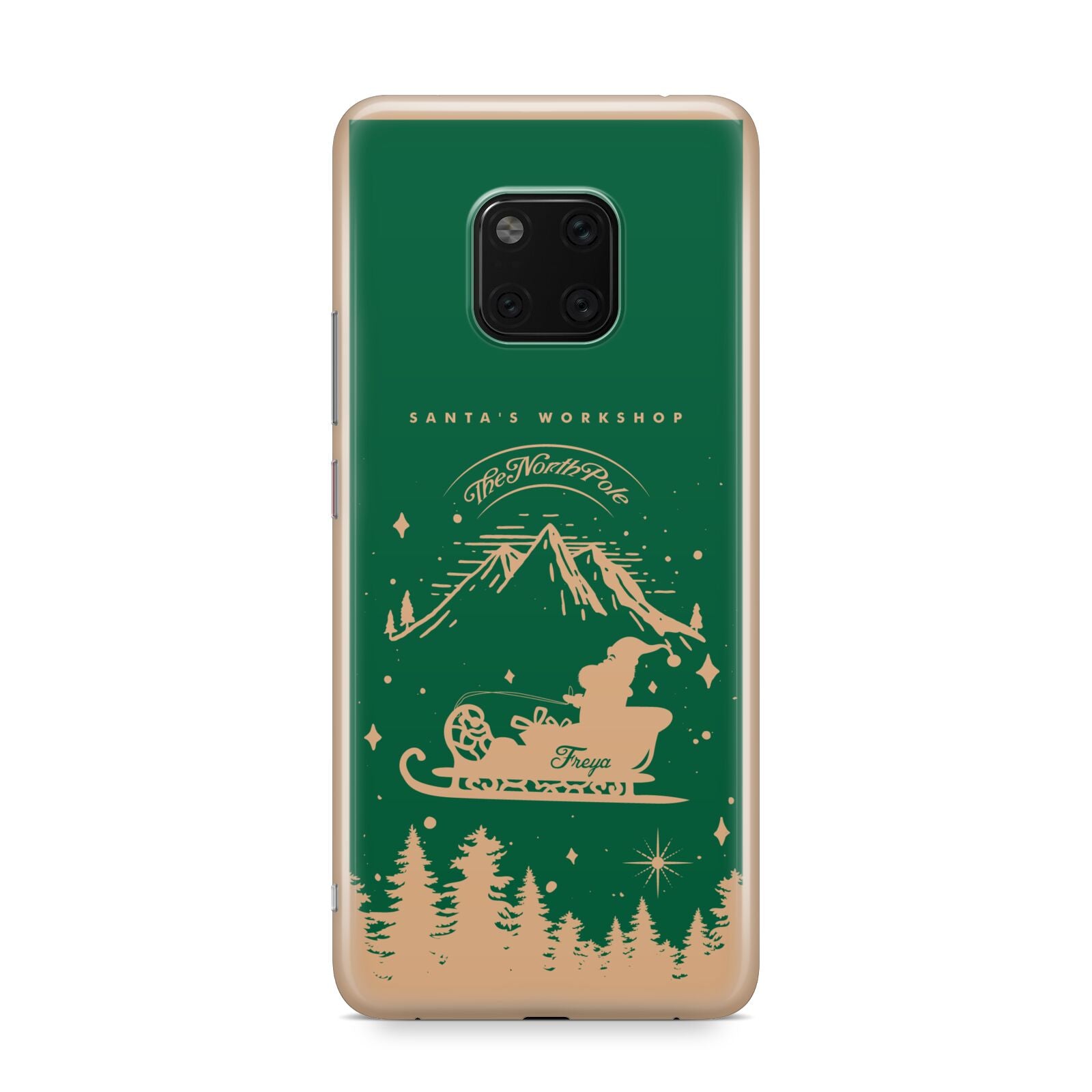 Green Personalised Santas Sleigh Huawei Mate 20 Pro Phone Case