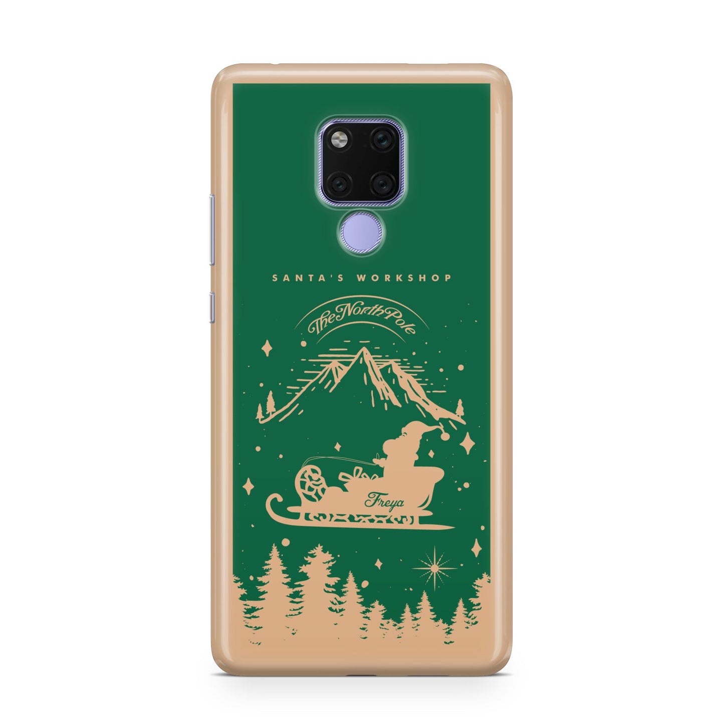 Green Personalised Santas Sleigh Huawei Mate 20X Phone Case