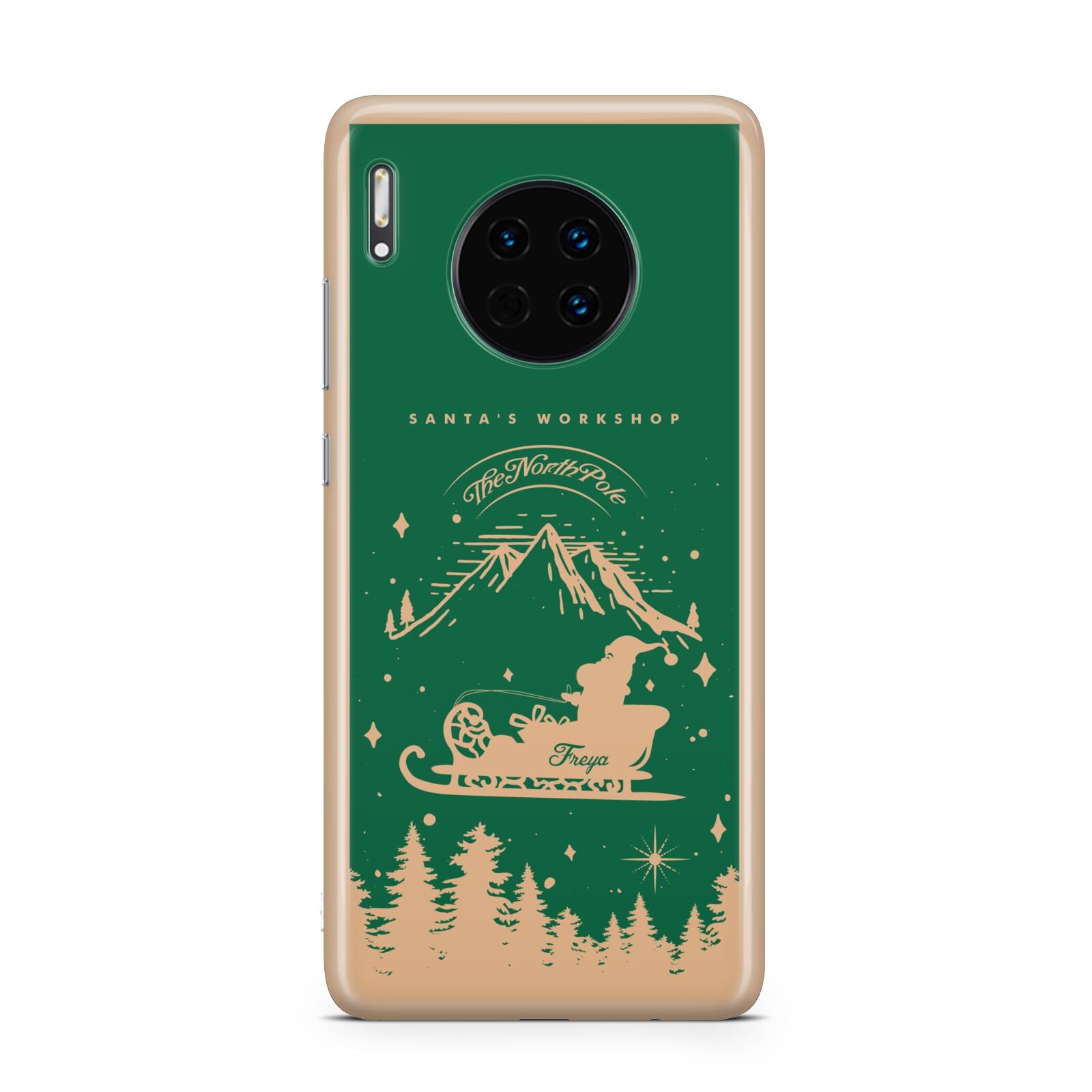 Green Personalised Santas Sleigh Huawei Mate 30