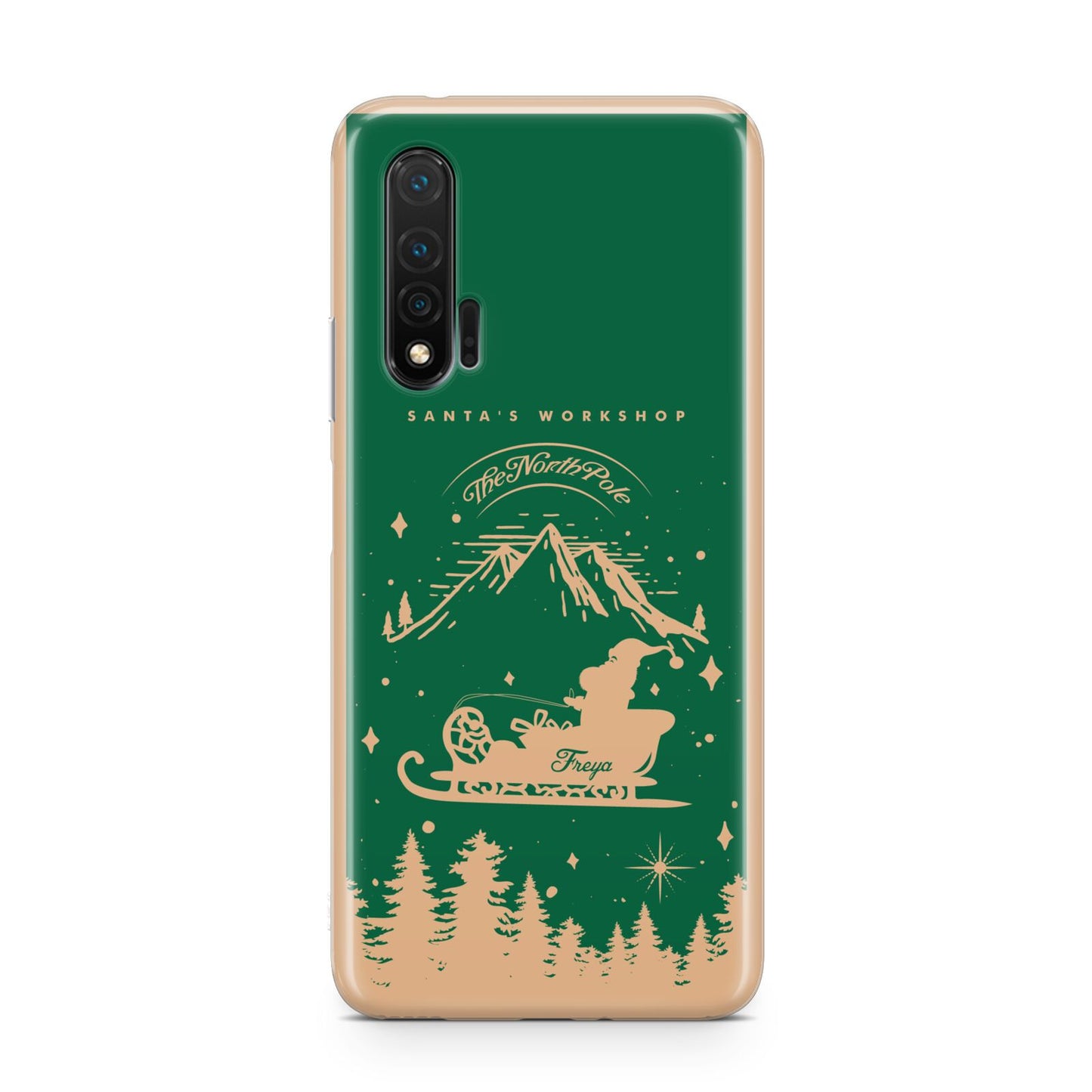 Green Personalised Santas Sleigh Huawei Nova 6 Phone Case