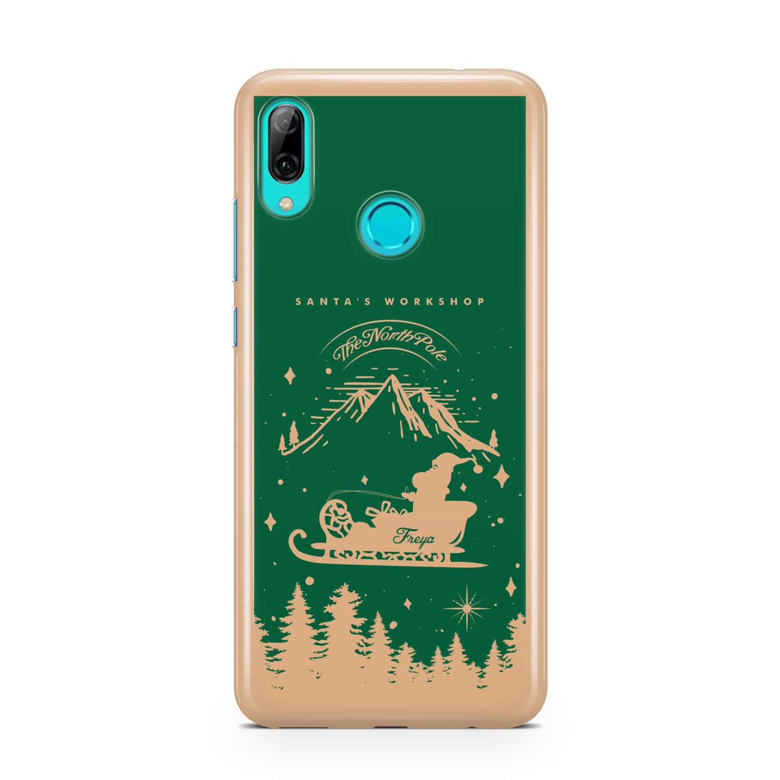 Green Personalised Santas Sleigh Huawei P Smart 2019 Case