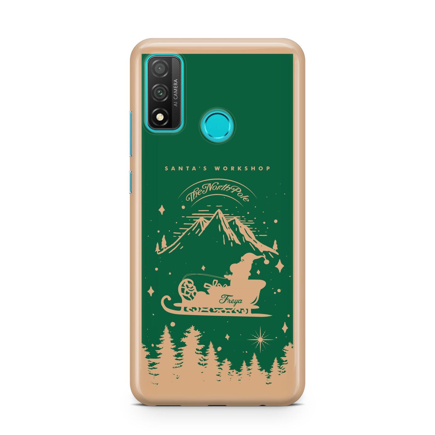 Green Personalised Santas Sleigh Huawei P Smart 2020