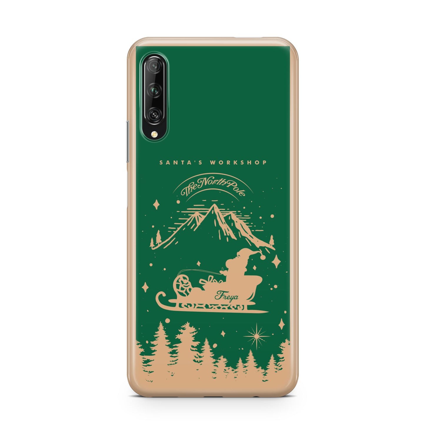 Green Personalised Santas Sleigh Huawei P Smart Pro 2019