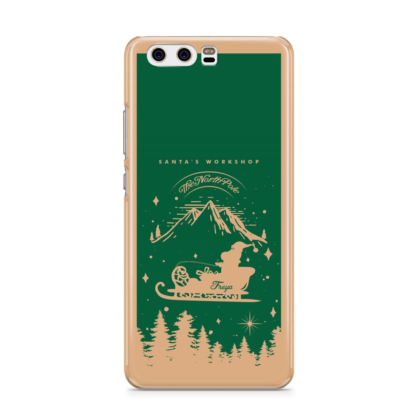 Green Personalised Santas Sleigh Huawei P10 Phone Case