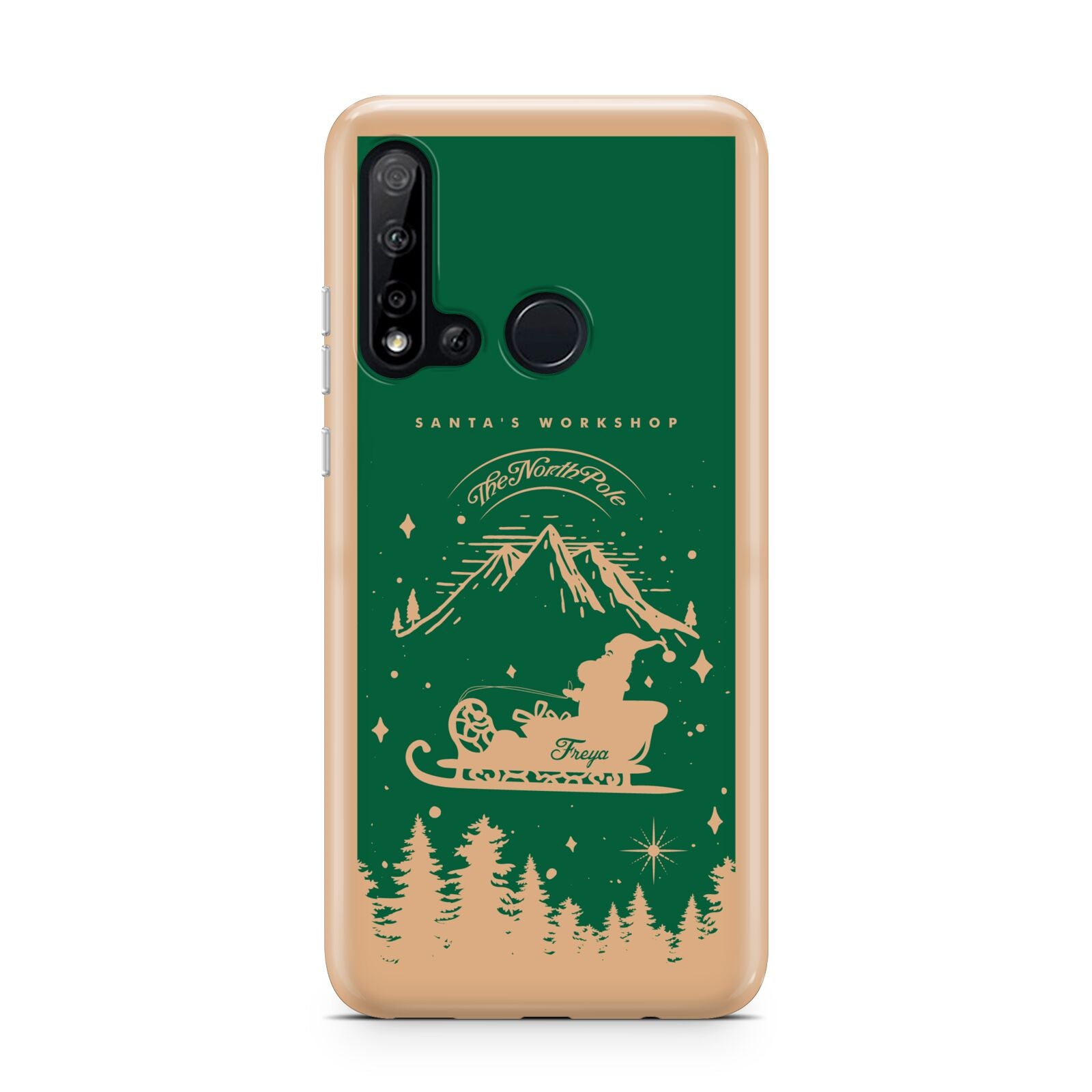 Green Personalised Santas Sleigh Huawei P20 Lite 5G Phone Case