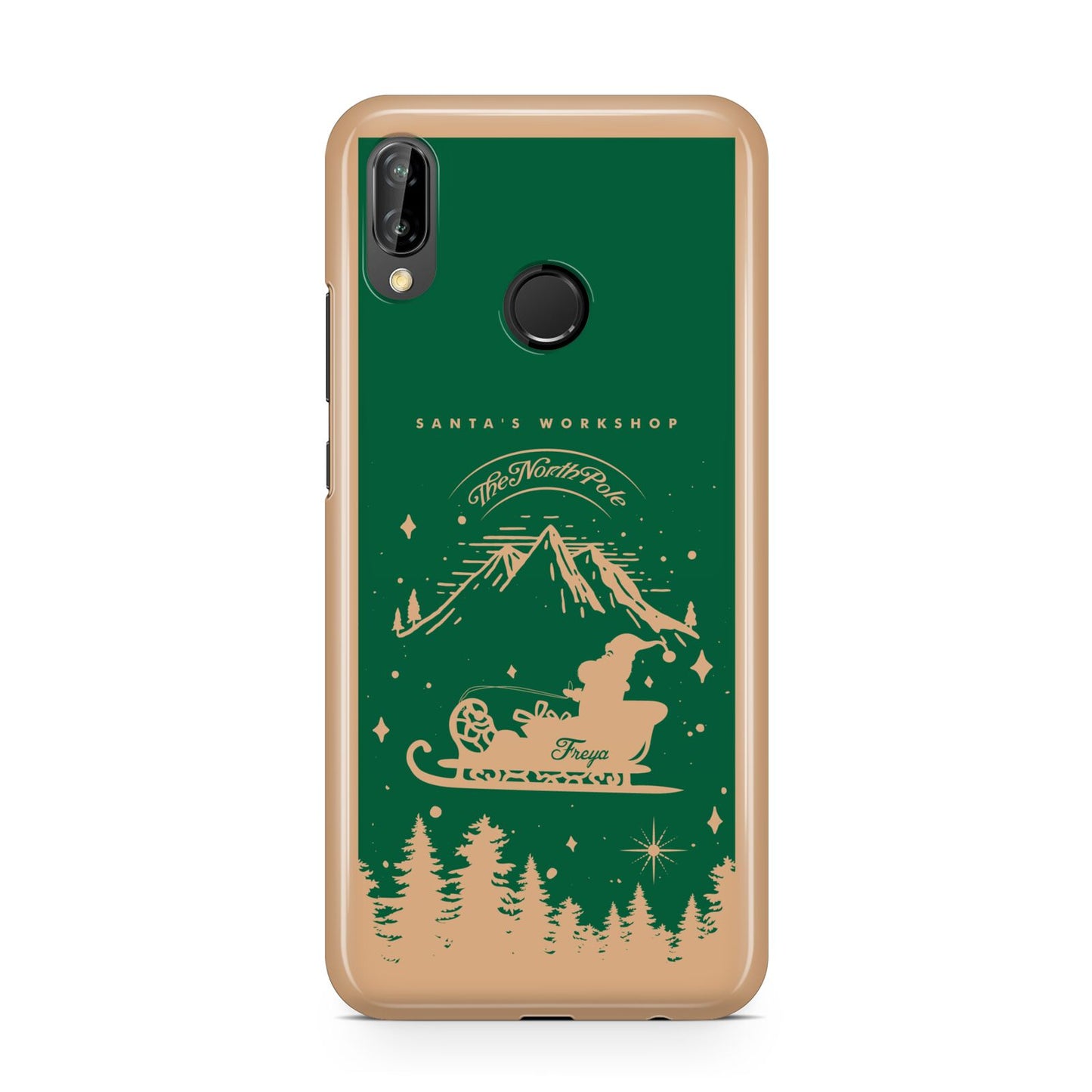 Green Personalised Santas Sleigh Huawei P20 Lite Phone Case