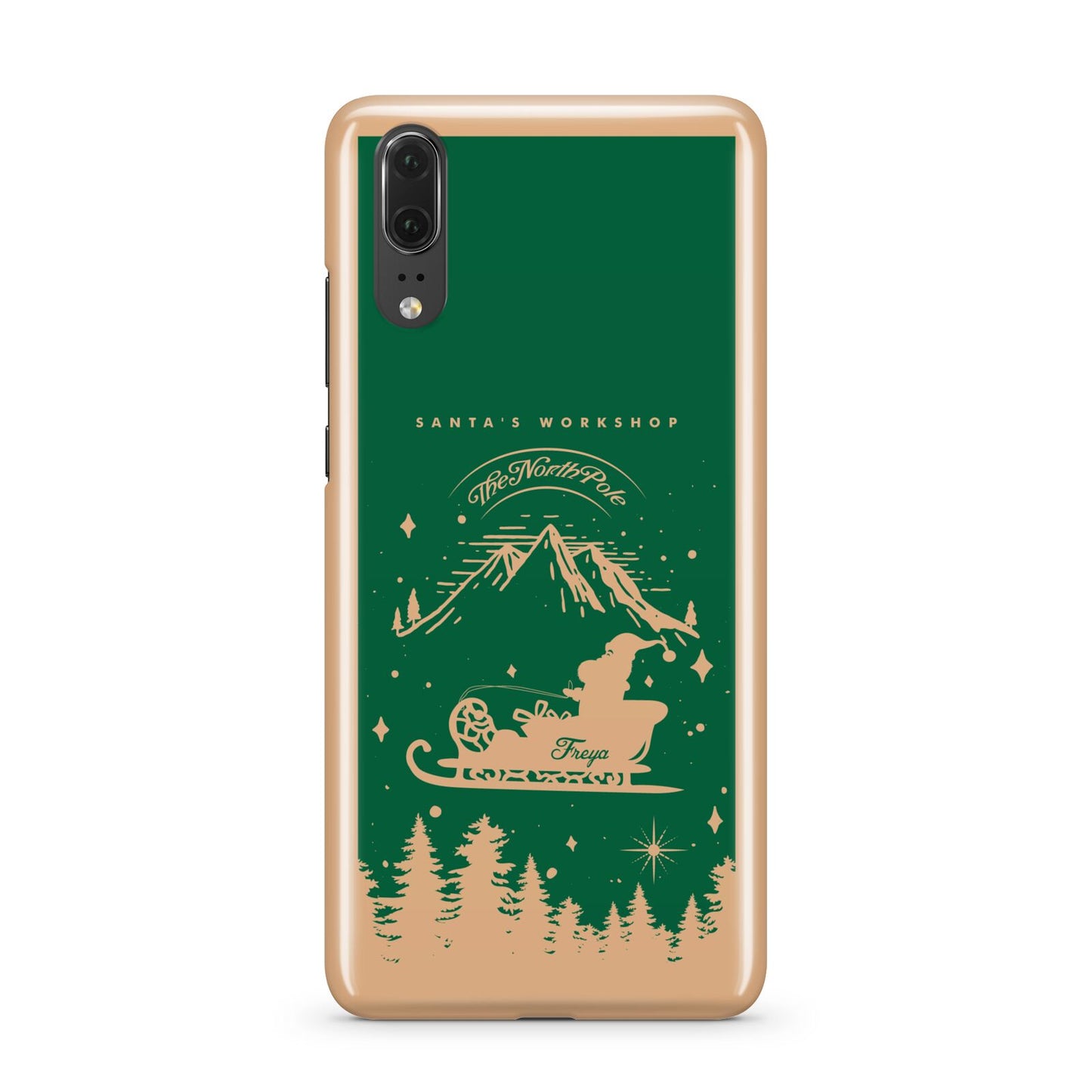 Green Personalised Santas Sleigh Huawei P20 Phone Case