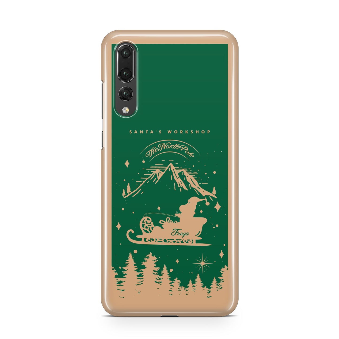 Green Personalised Santas Sleigh Huawei P20 Pro Phone Case