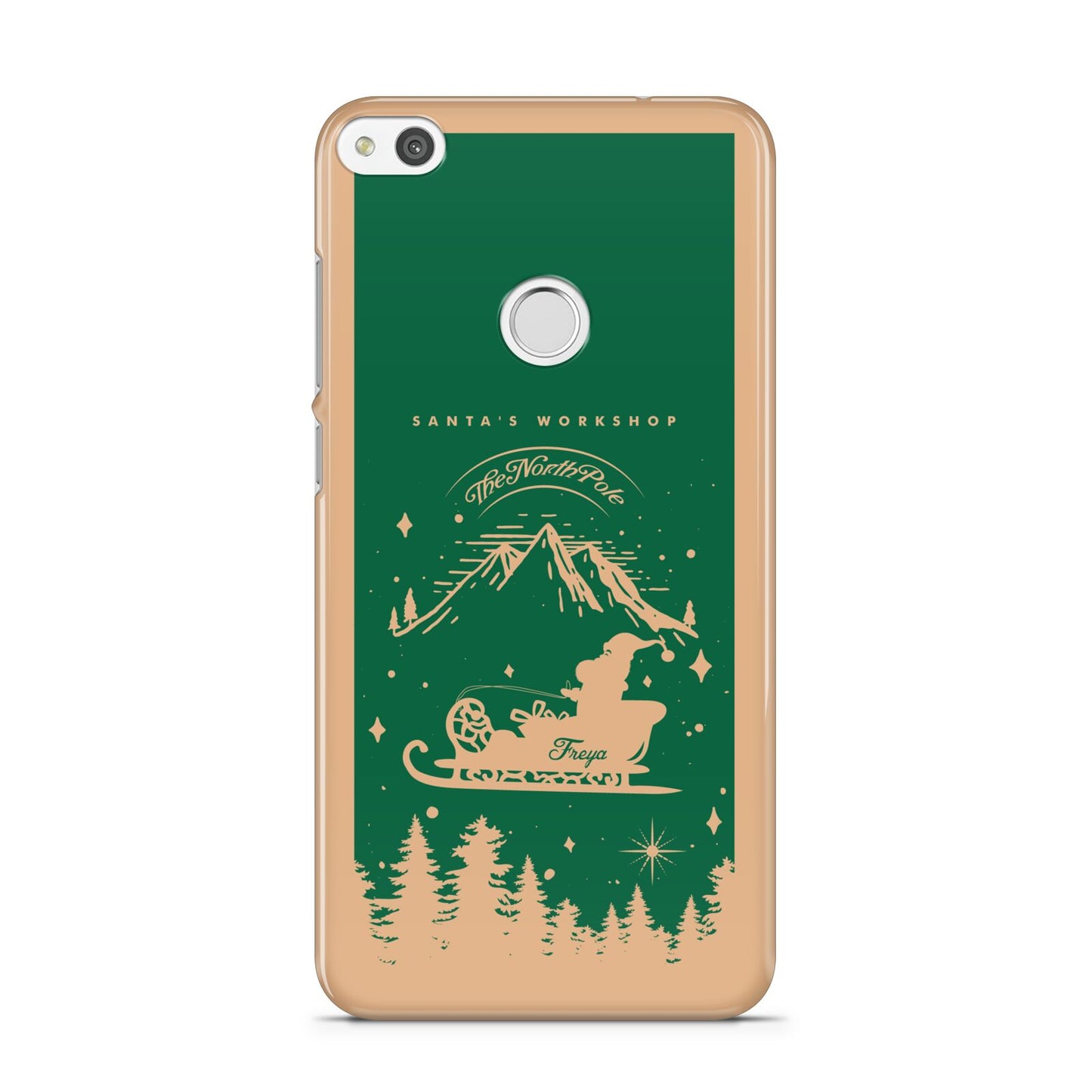 Green Personalised Santas Sleigh Huawei P8 Lite Case