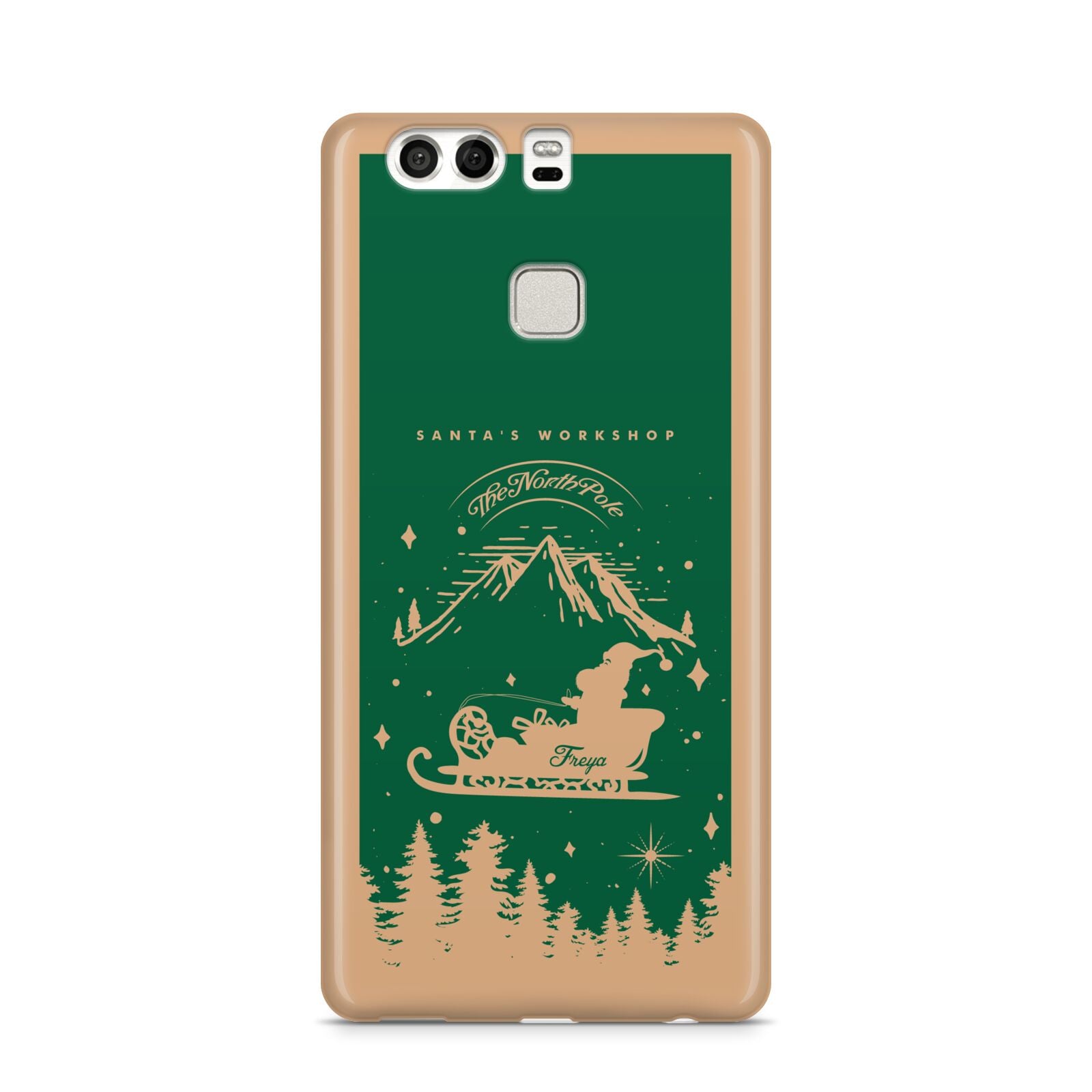 Green Personalised Santas Sleigh Huawei P9 Case