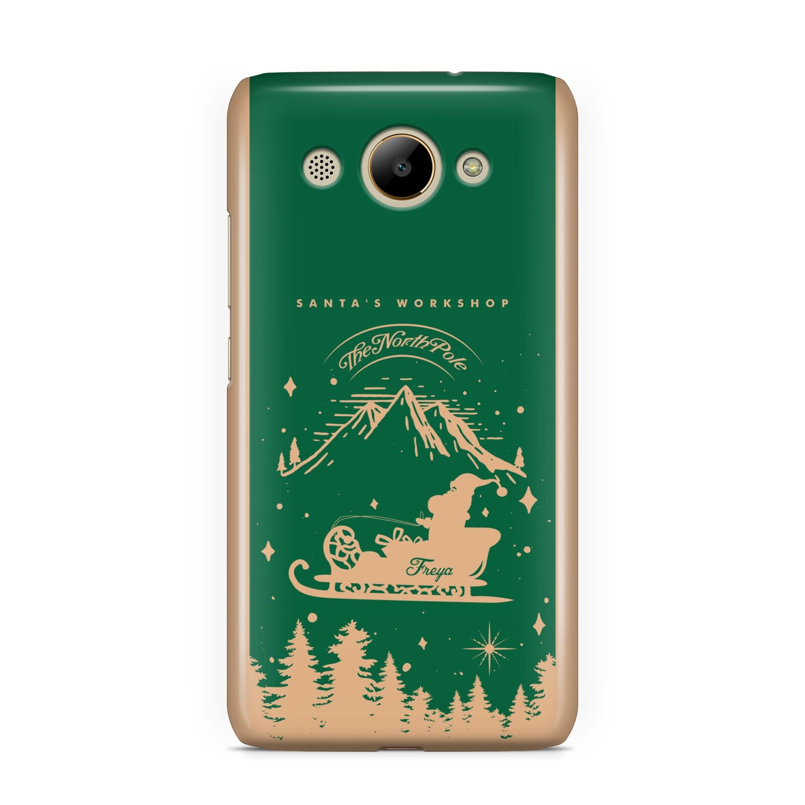 Green Personalised Santas Sleigh Huawei Y3 2017