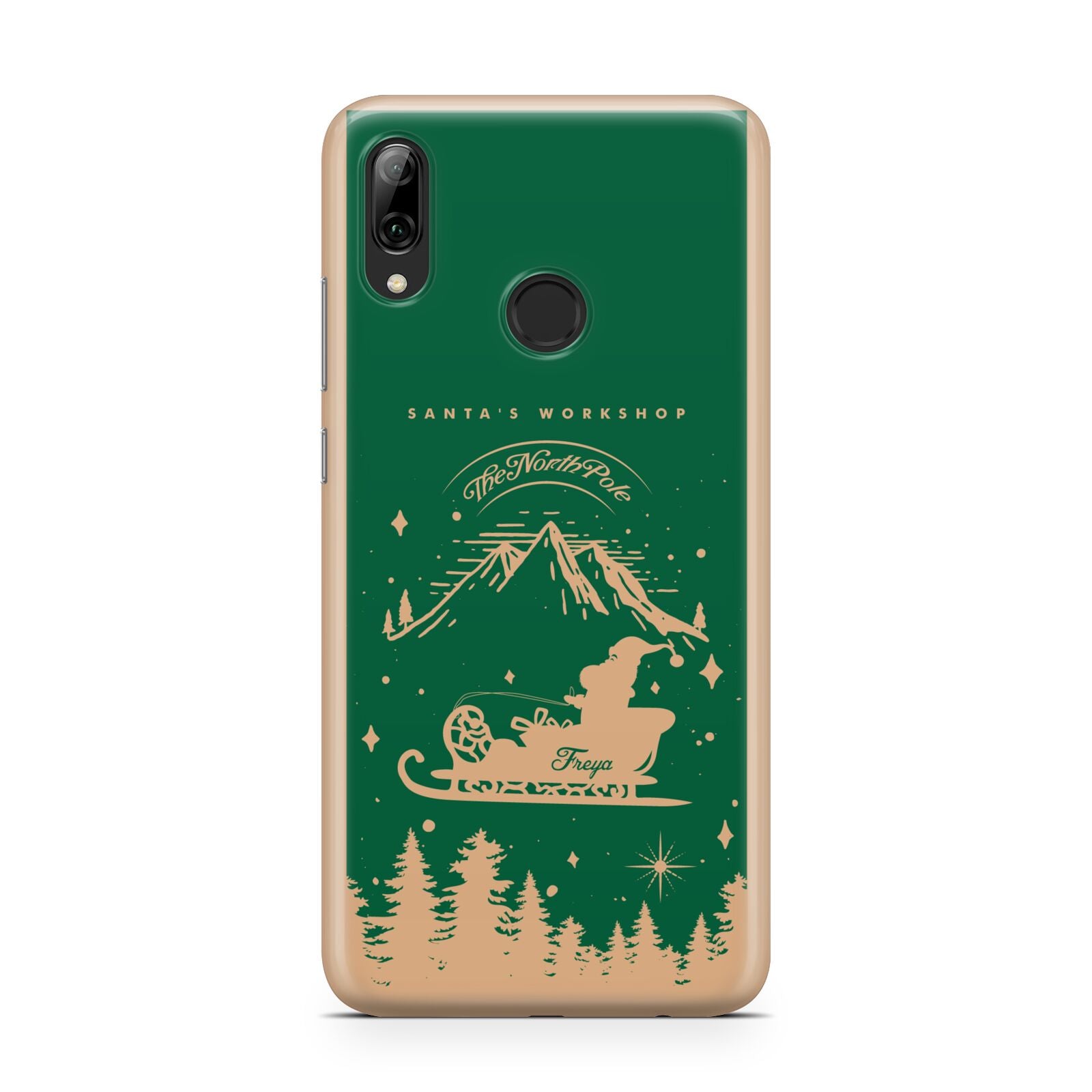 Green Personalised Santas Sleigh Huawei Y7 2019