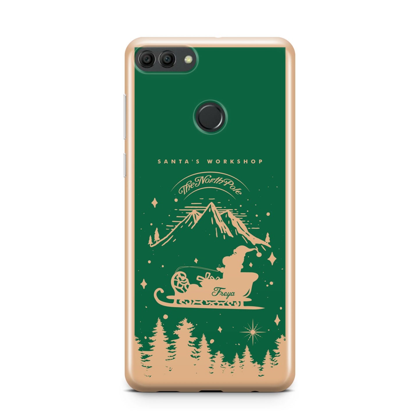 Green Personalised Santas Sleigh Huawei Y9 2018