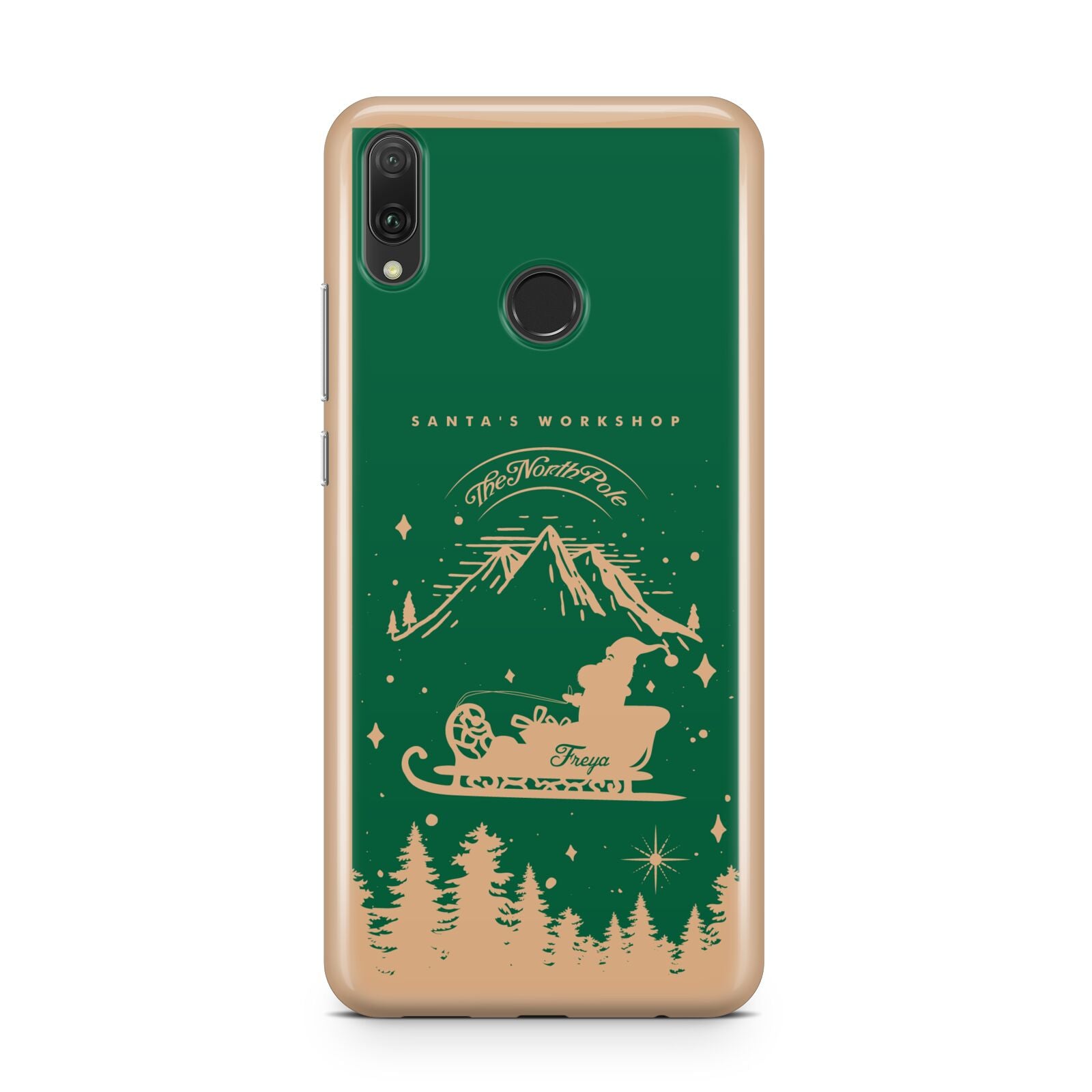 Green Personalised Santas Sleigh Huawei Y9 2019