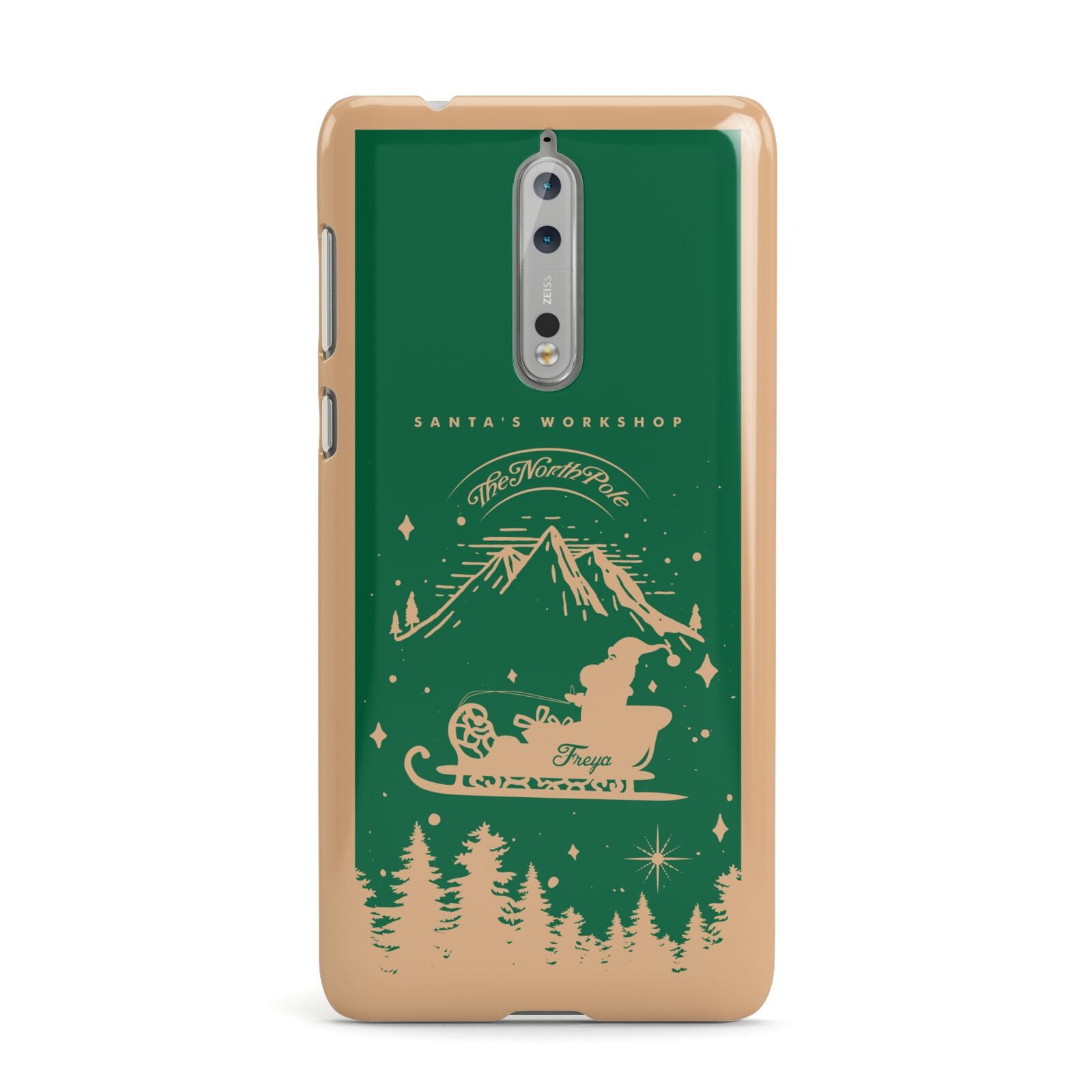 Green Personalised Santas Sleigh Nokia Case